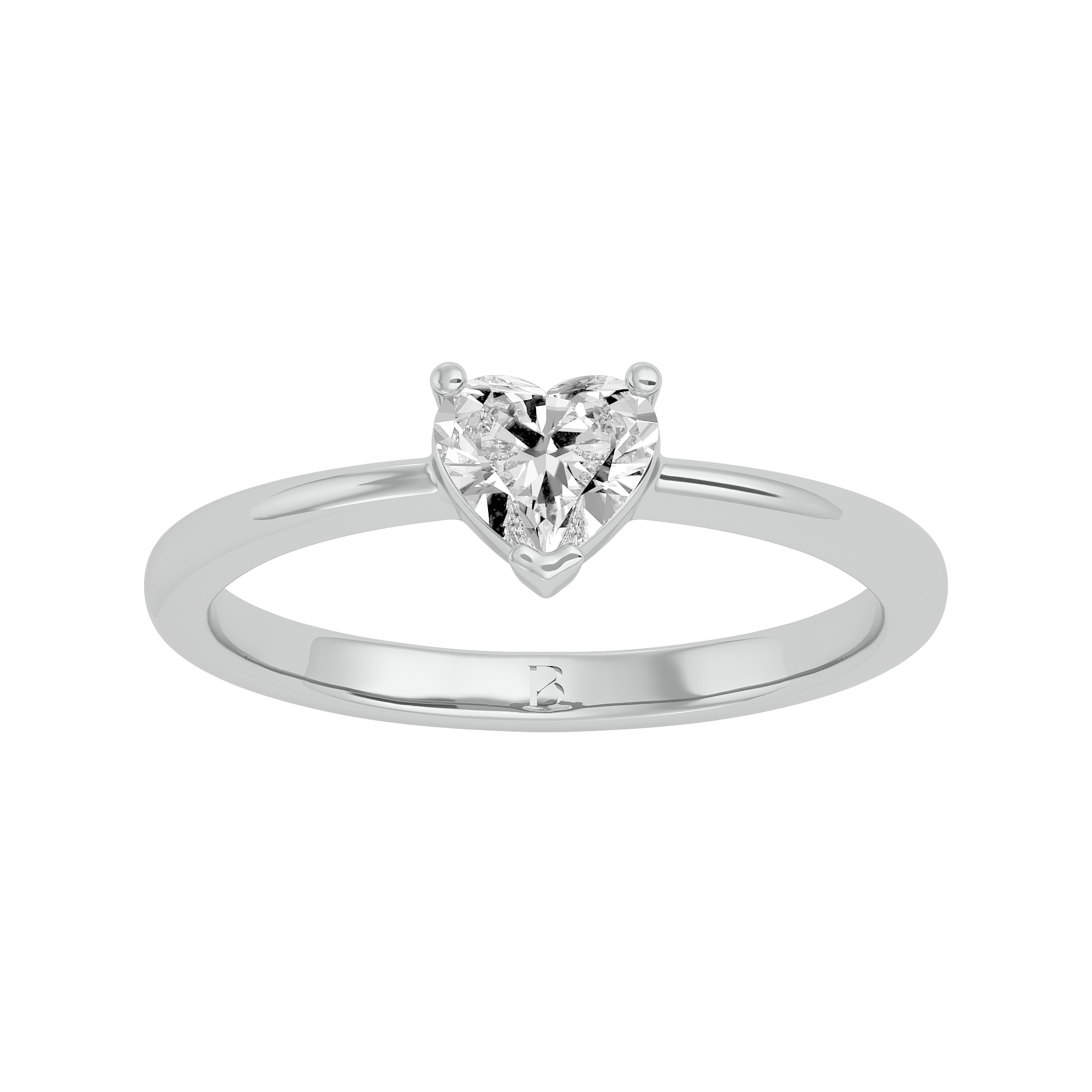 Heart Shpaed Solitaire Lab Grown Diamond Ring - Blu Diamonds