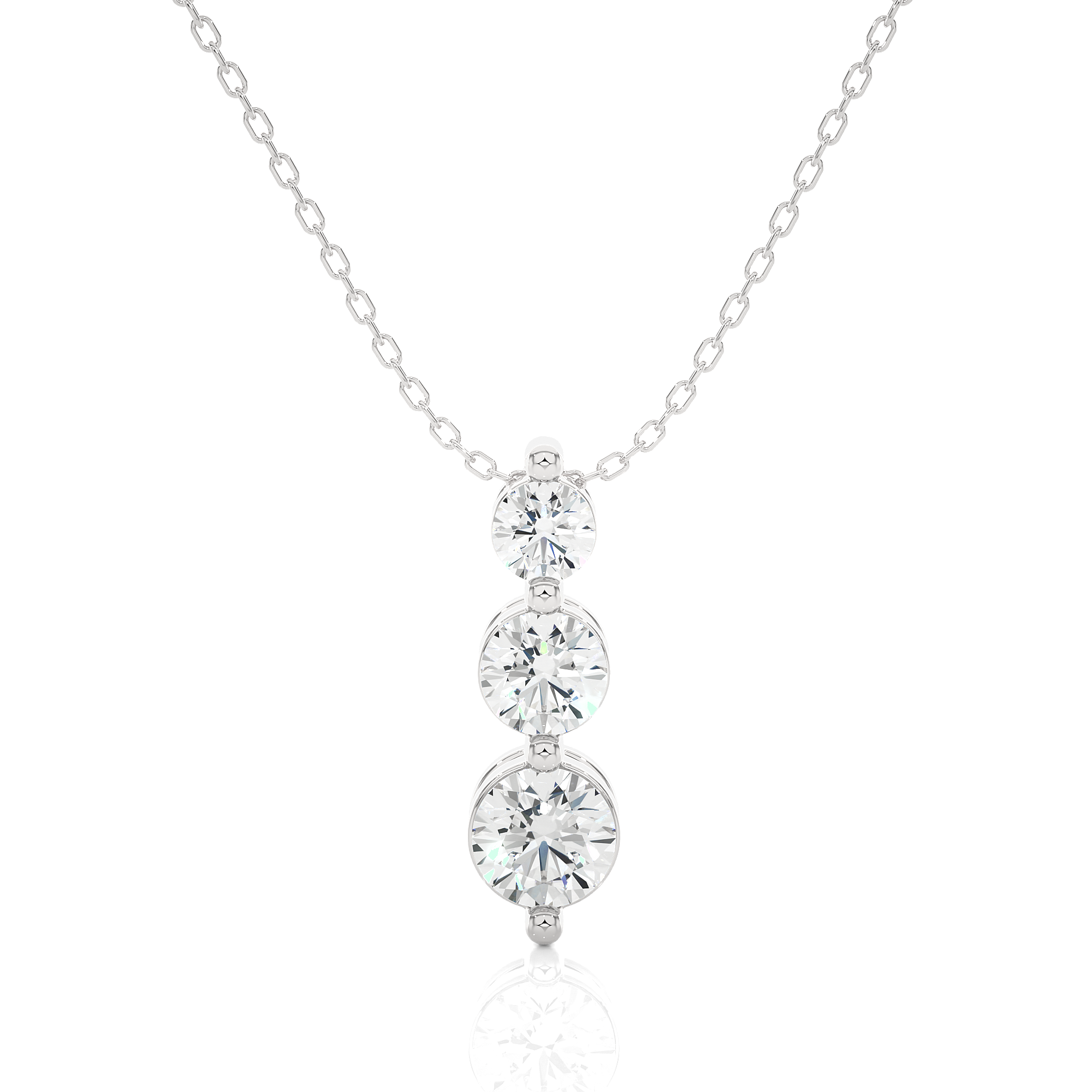 0.84Ct Round Shaped Diamond Pendant in White Gold - Blu Diamonds