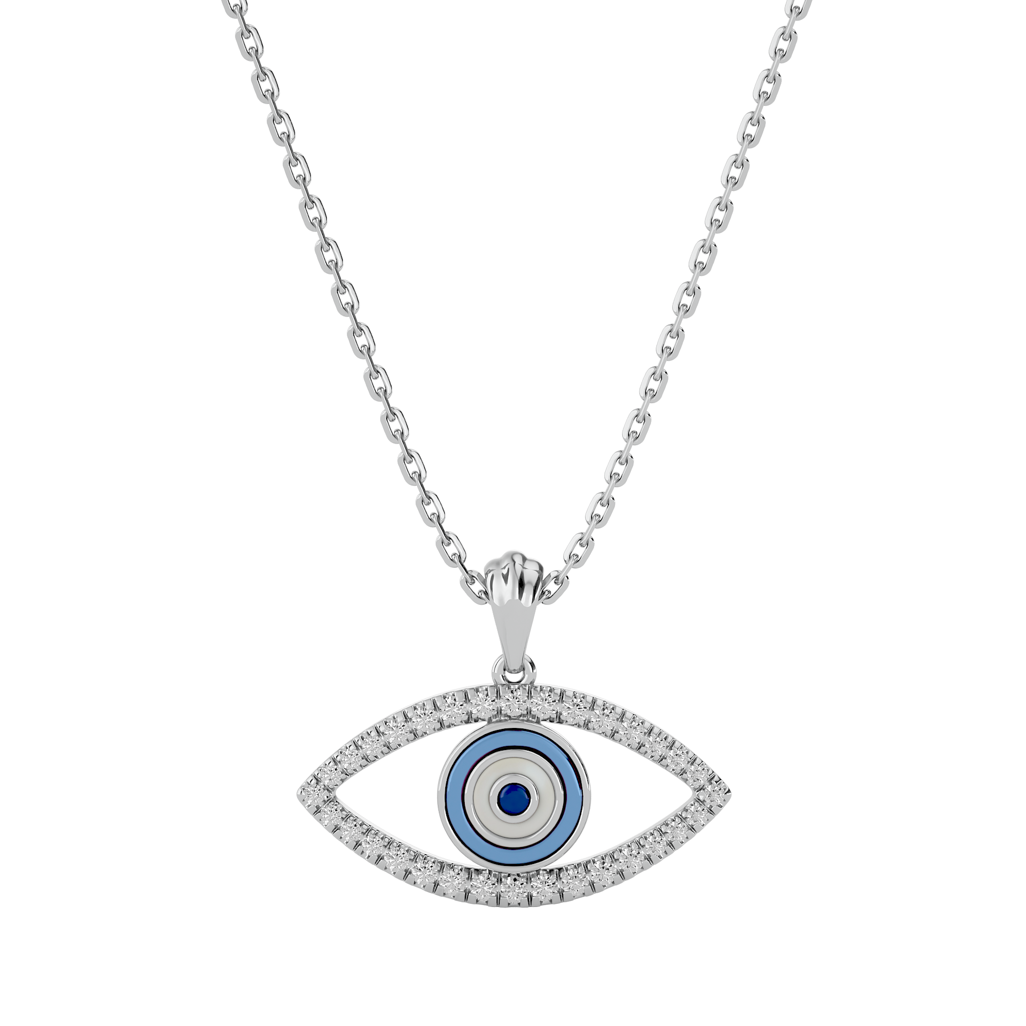 Ethereal Evil Eye Lab Grown Diamond Pendant