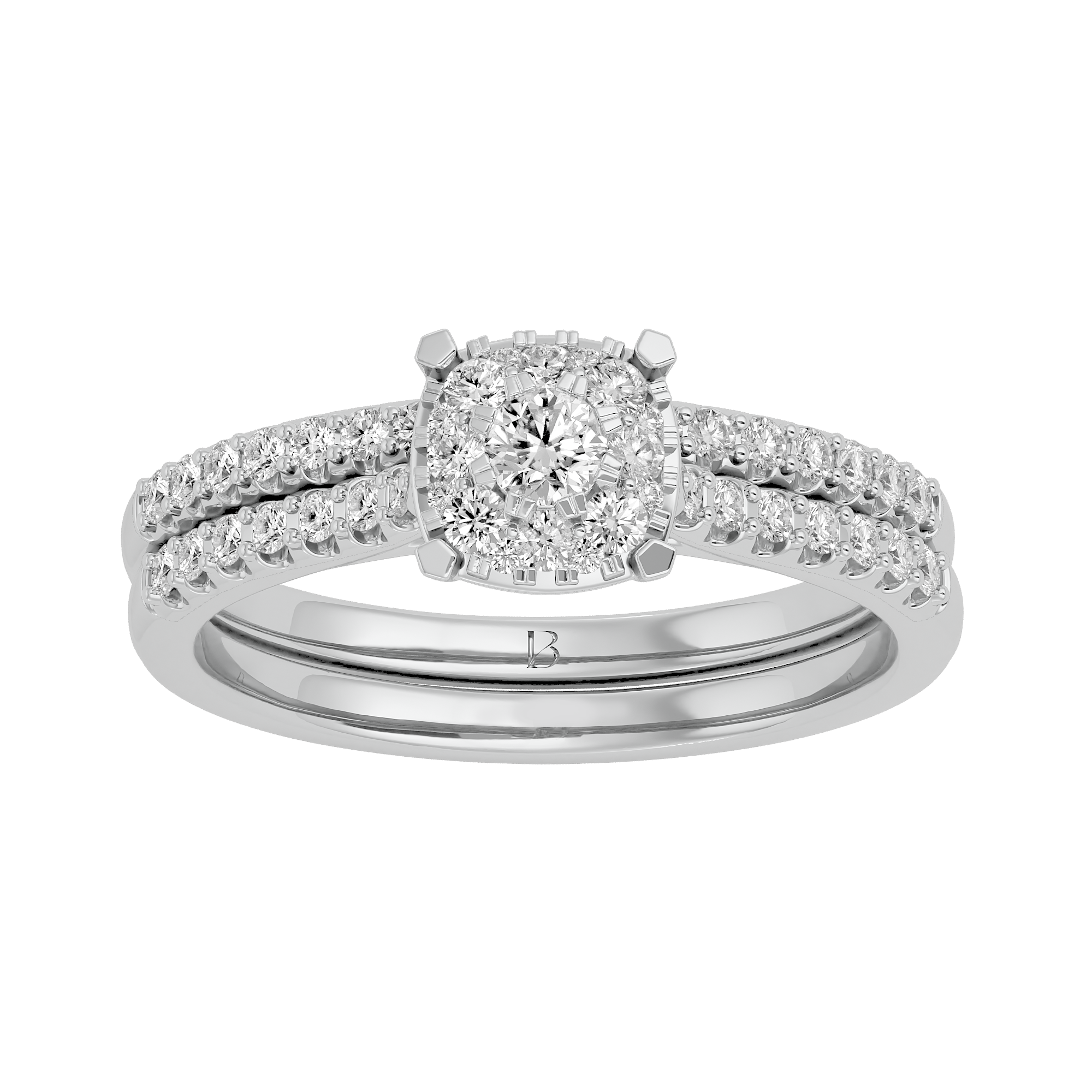 0.61 carat Engagement Diamond Ring in 14Kt White Gold - Blu Diamonds