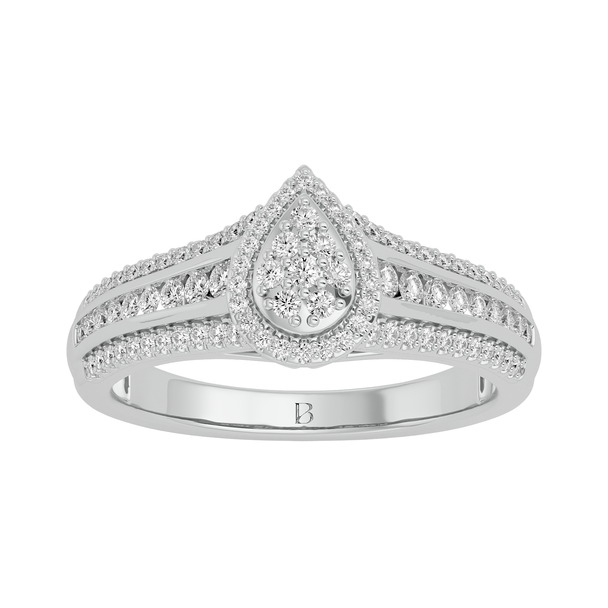 0.53Ct Round Engagement Ring in White Gold - Blu Diamonds