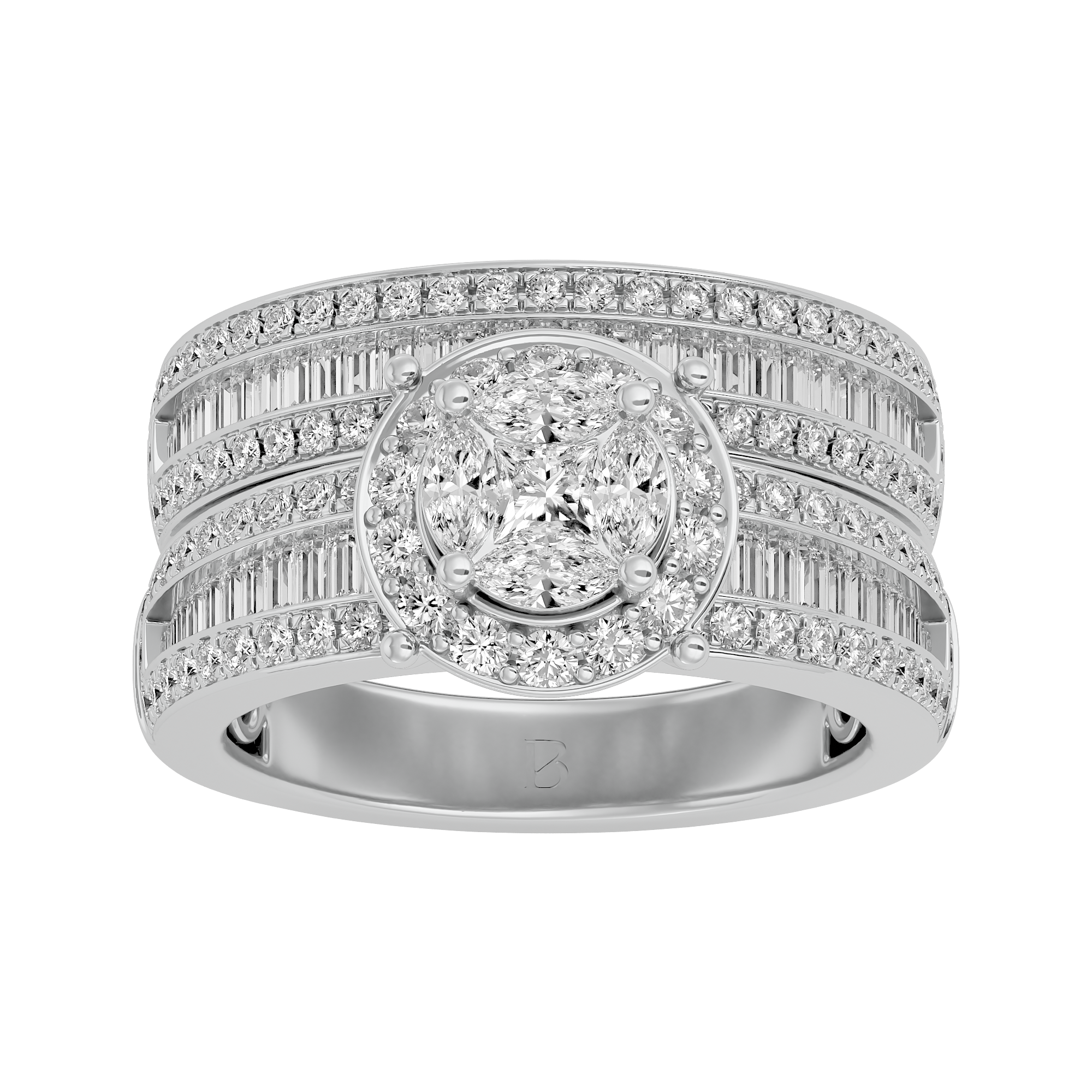 Princess Cut Engagement Ring White Gold - Blu Diamonds