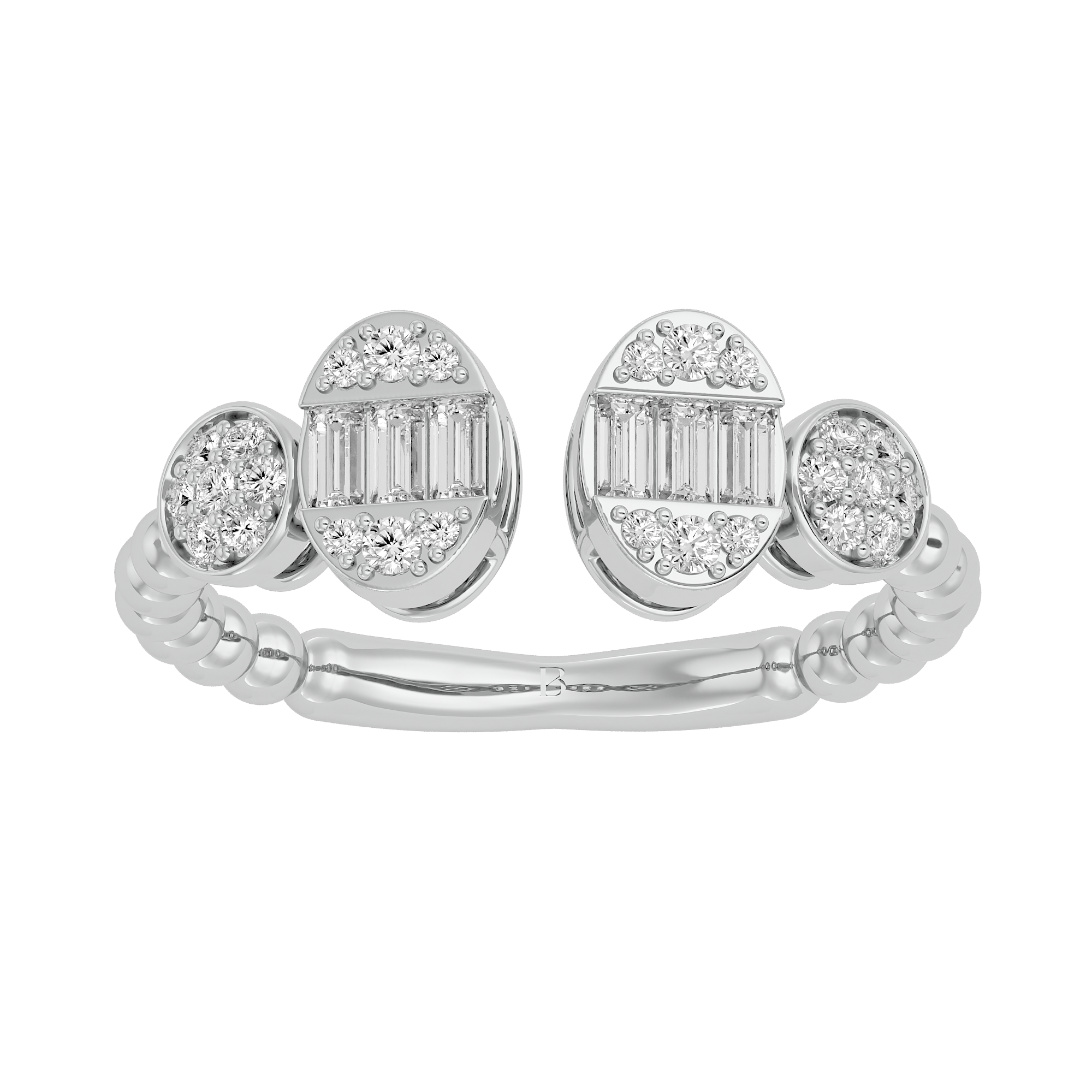 14Kt White Gold Diamond Promise Ring - Blu Diamonds