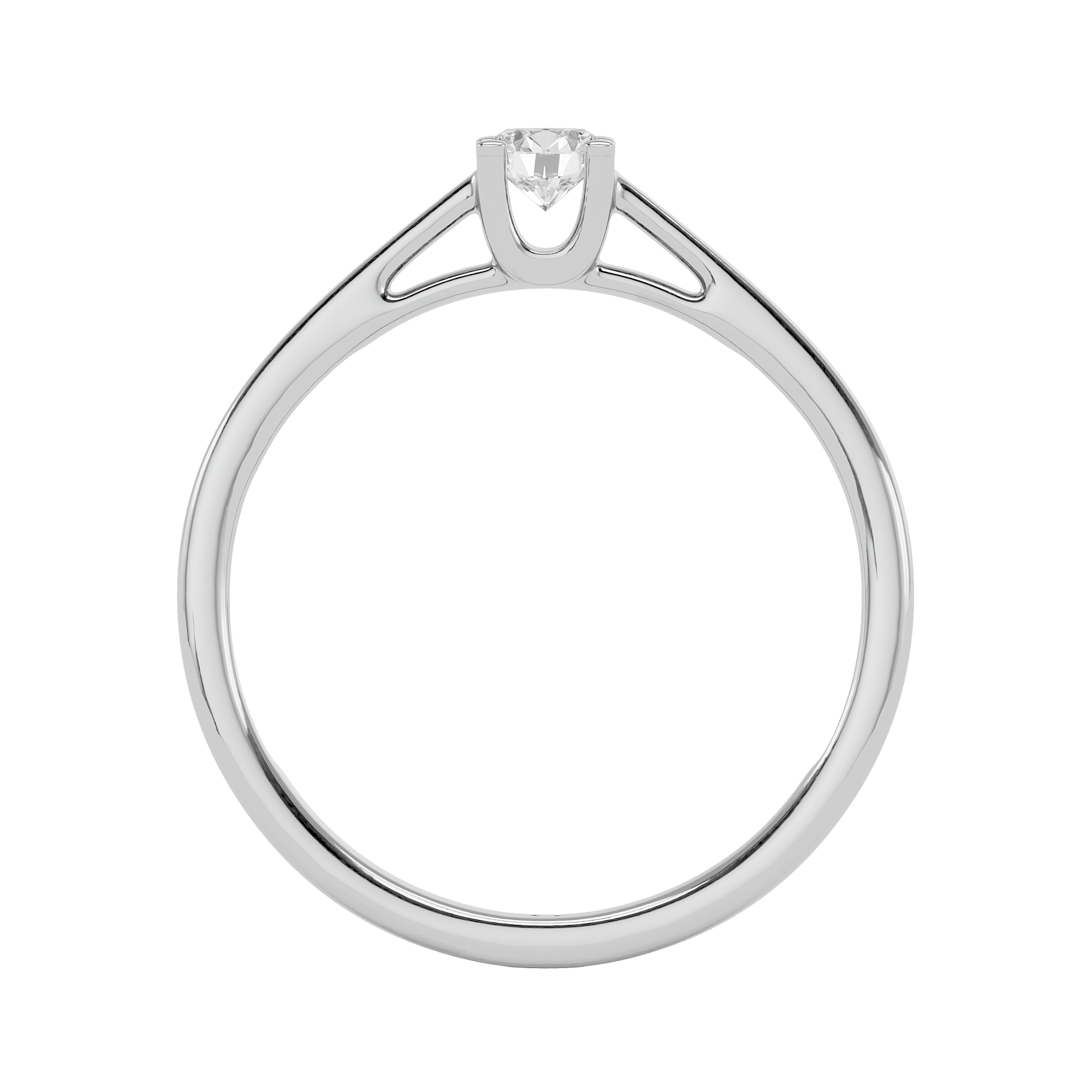 Round cut lab grown diamond ring in white gold by Blu Diamonds