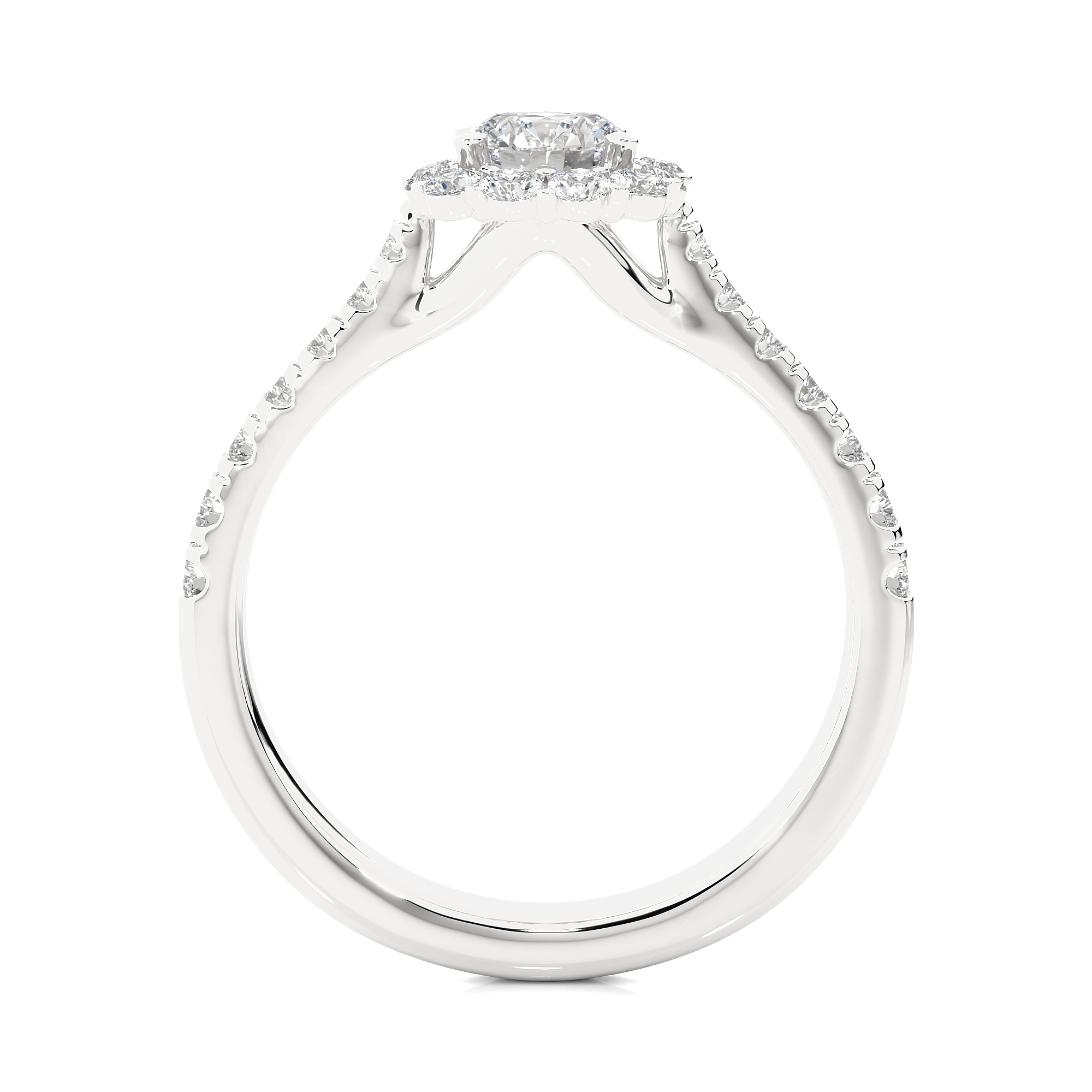 1.10Ct Round Cut Solitaire Diamond Ring in White Gold - Blu Diamonds