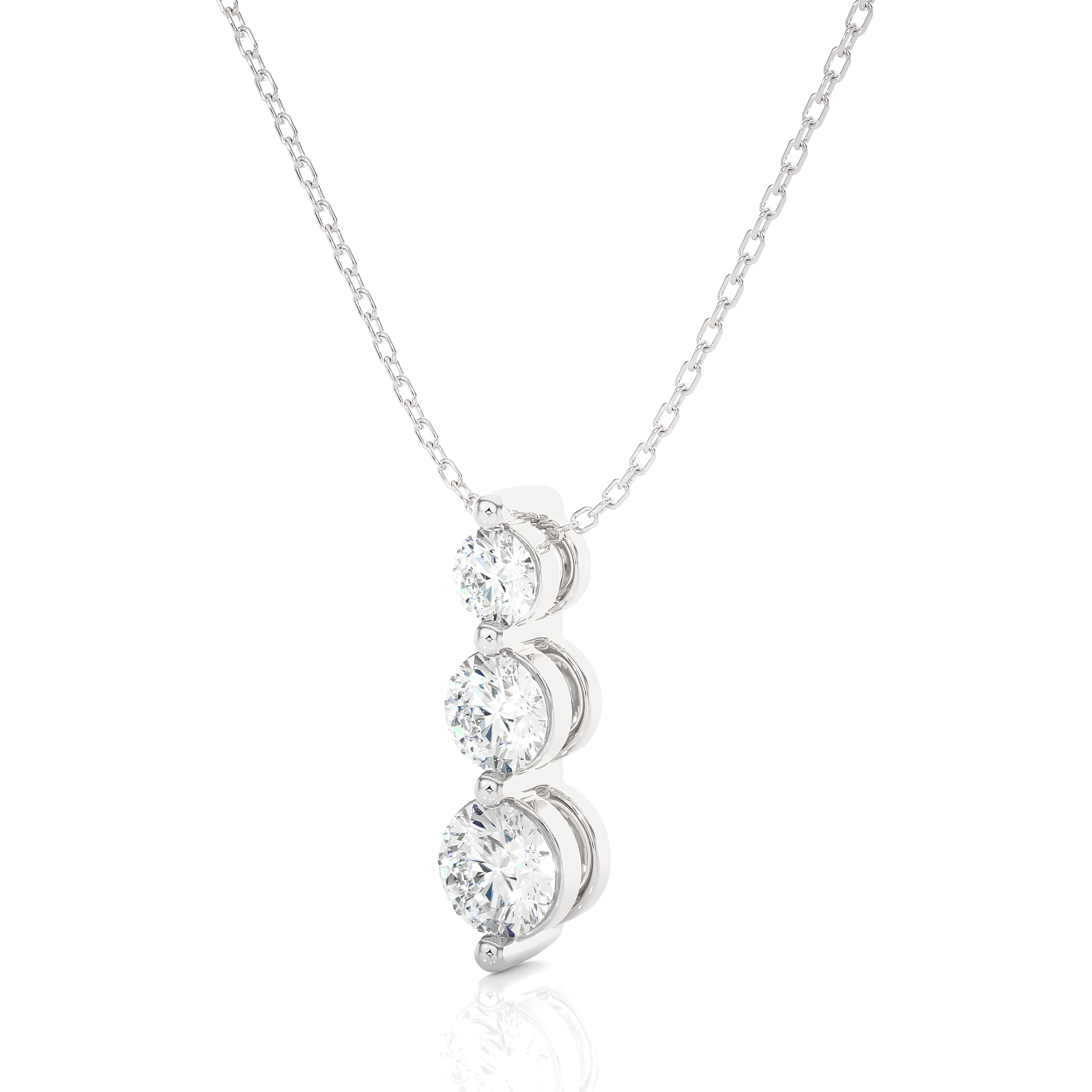 0.84Ct Round Shaped Diamond Pendant in 14Kt White Gold - Blu Diamonds