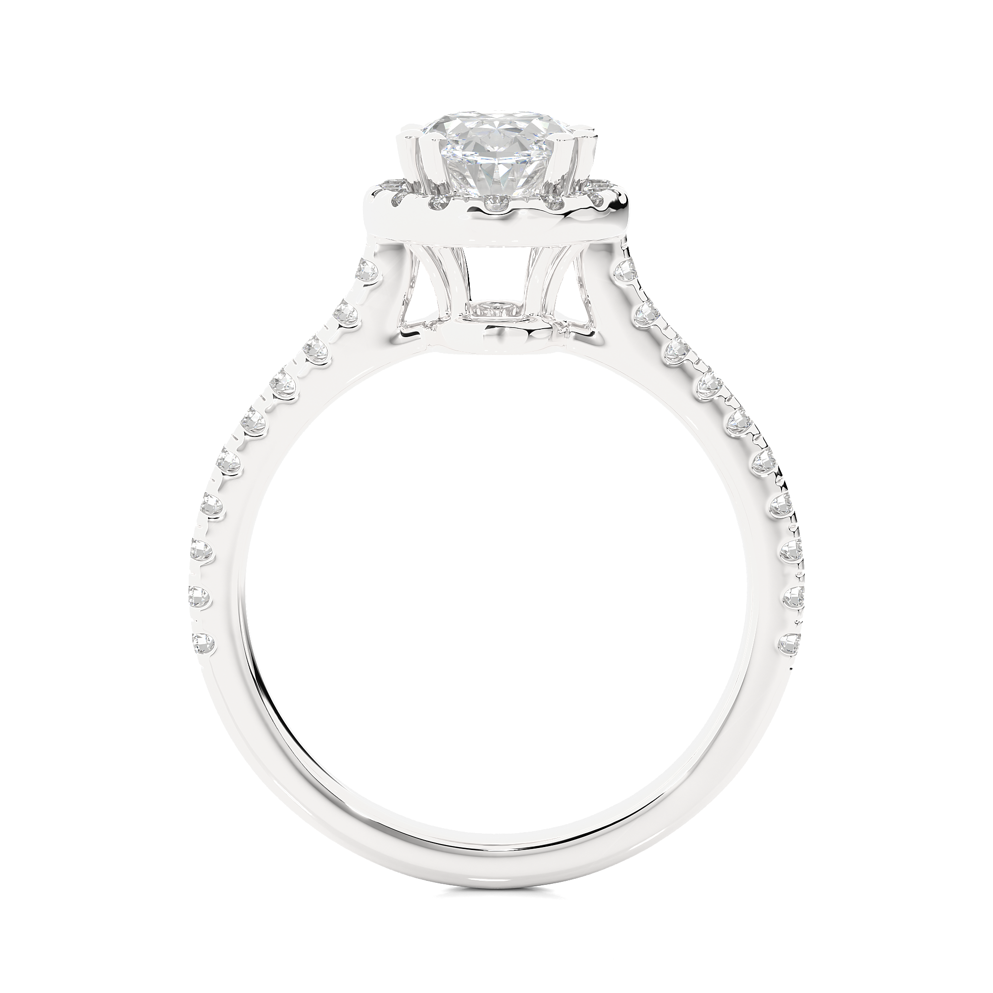 1.49Ct Oval Shaped Solitaire Diamond Ring in White Gold - Blu Diamonds