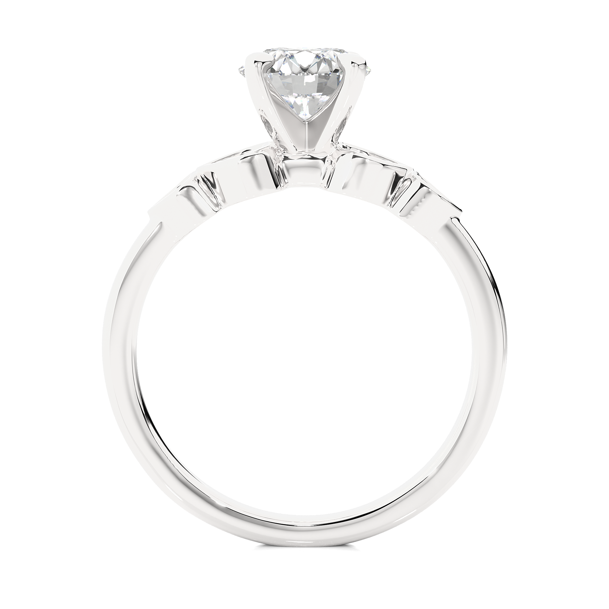 1.21 Ct Round Solitaire Diamond Ring in White Gold - Blu Diamonds