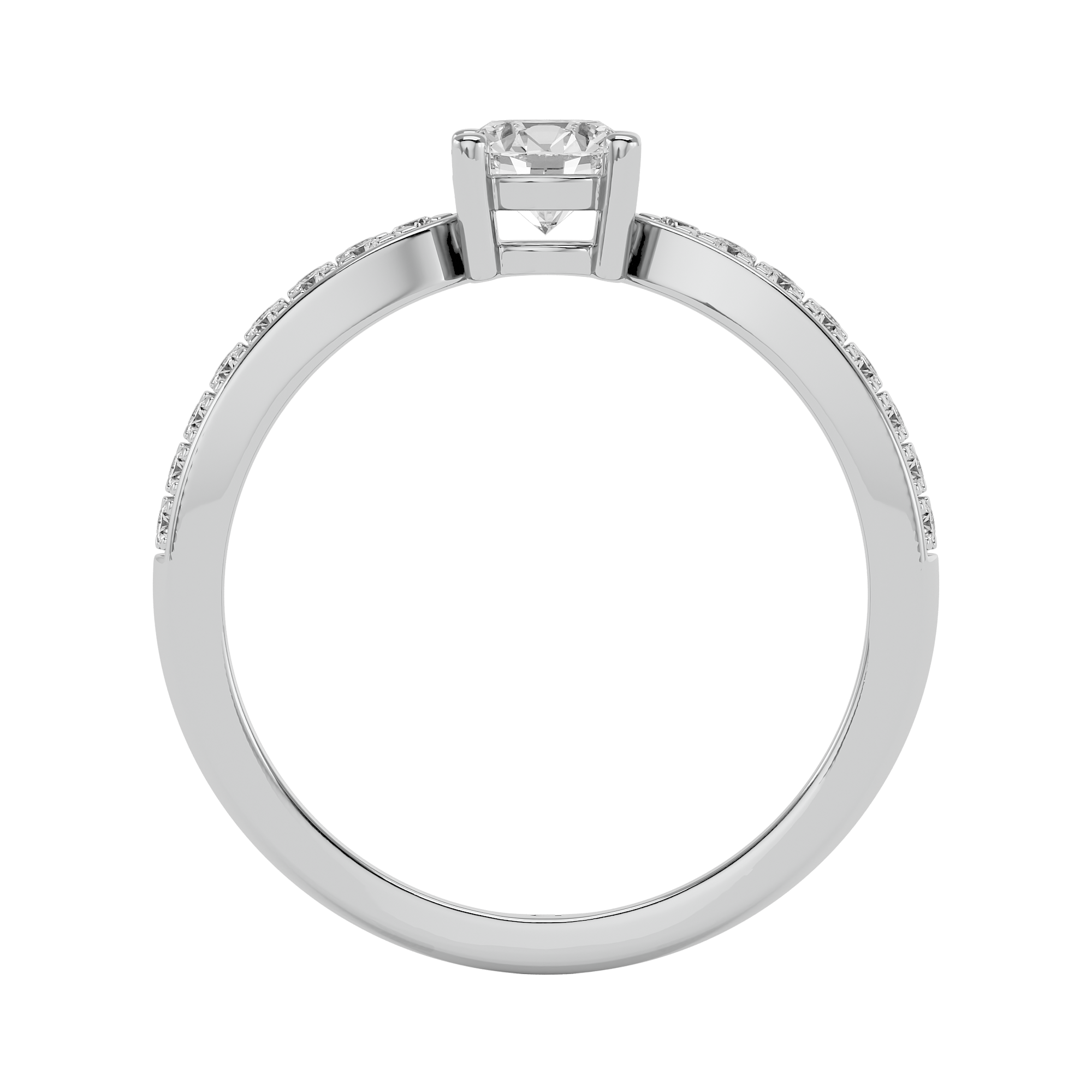 Circle of Elegance Solitaire Lab Grown Diamond Ring in 14Kt White Gold - Blu Diamonds