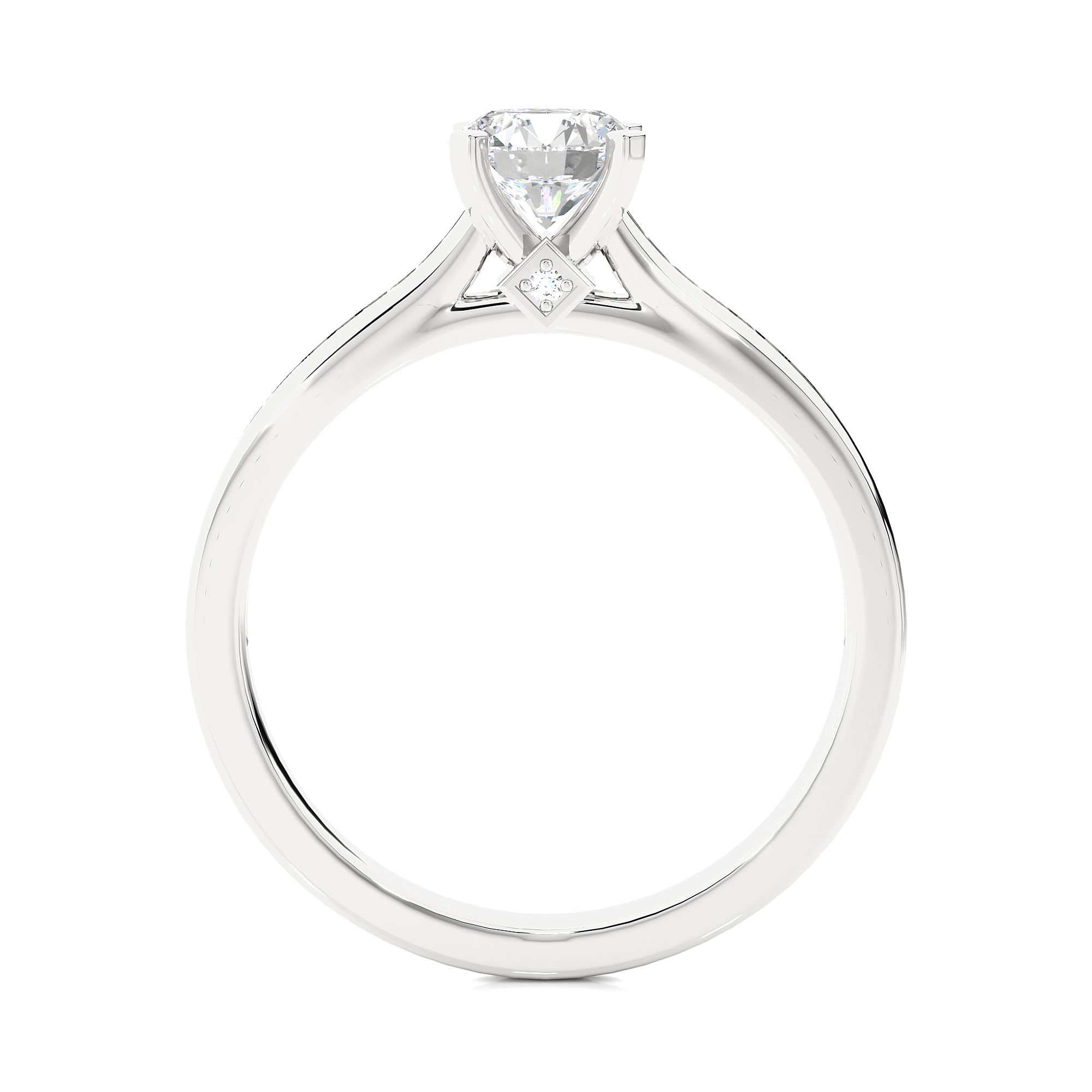 0.75Ct Round Solitaire Diamond Ring in White Gold - Blu Diamonds