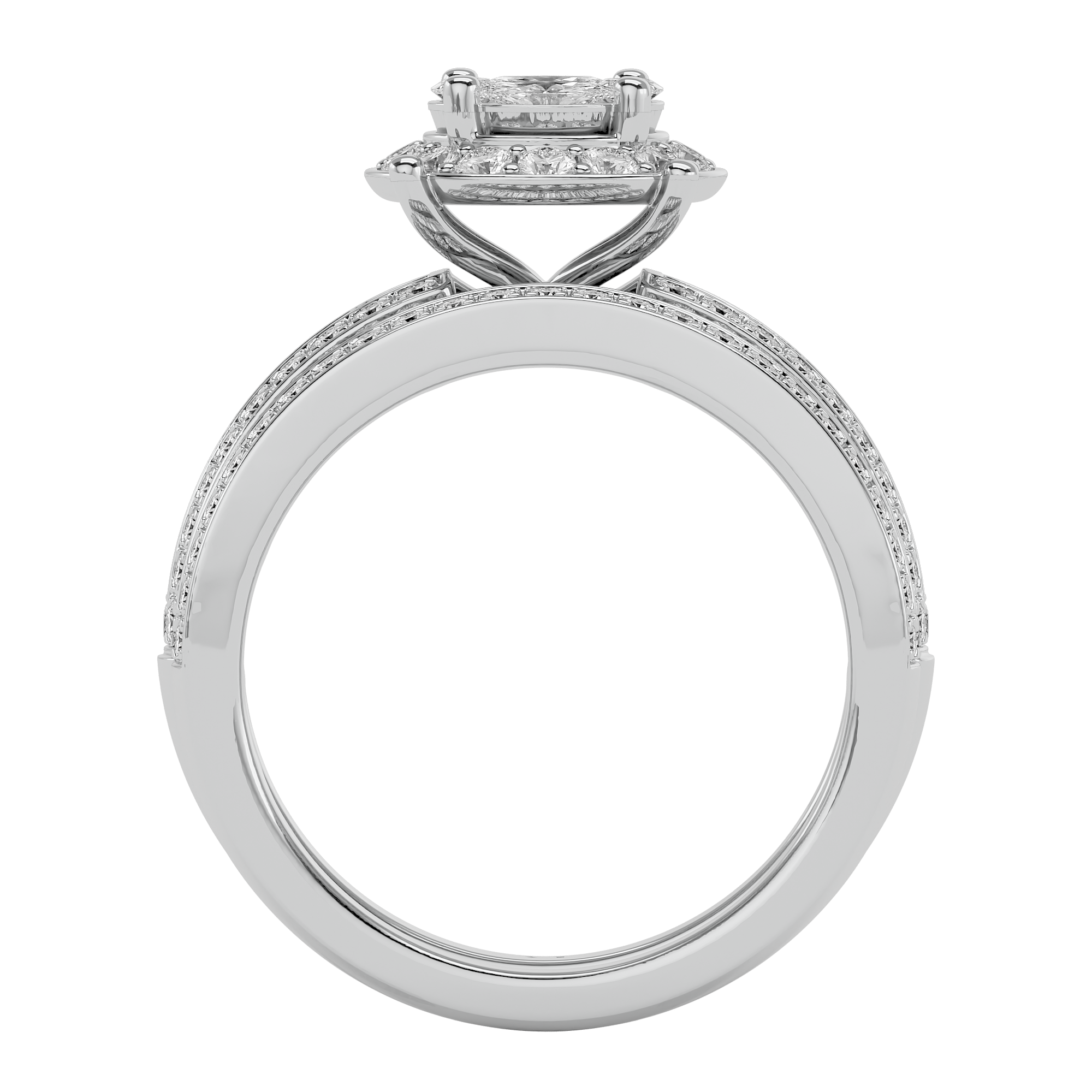 Princess Cut Lab Grown Diamond Ring in 14Kt White Gold - Blu Diamonds