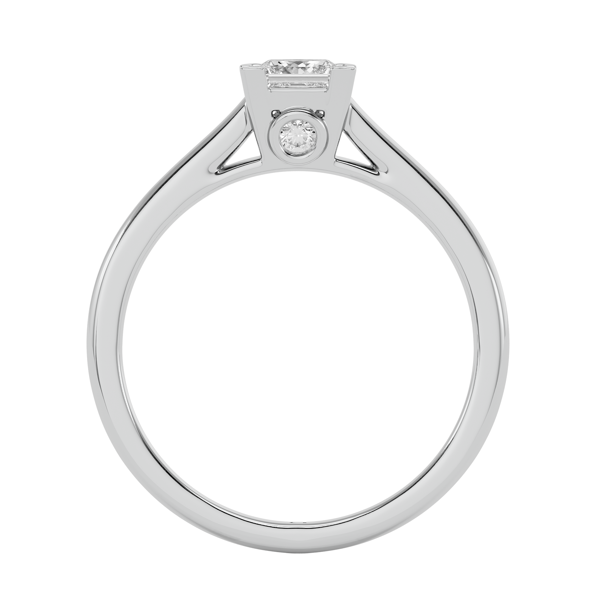Princess Cut Solitaire Lab Grown Diamond Ring in White Gold Metal