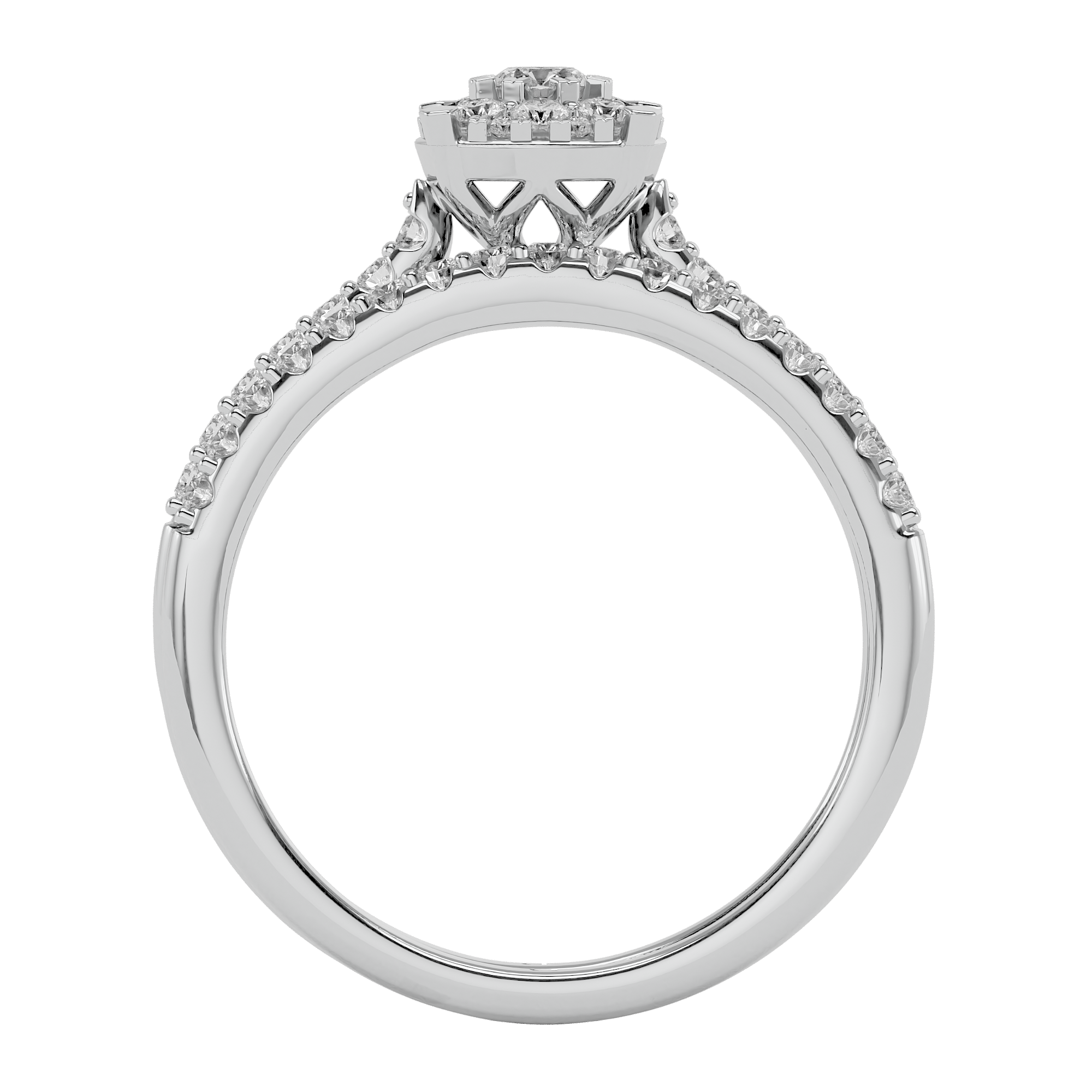0.61 carat Engagement Diamond Ring in 14Kt white gold - Blu Diamonds