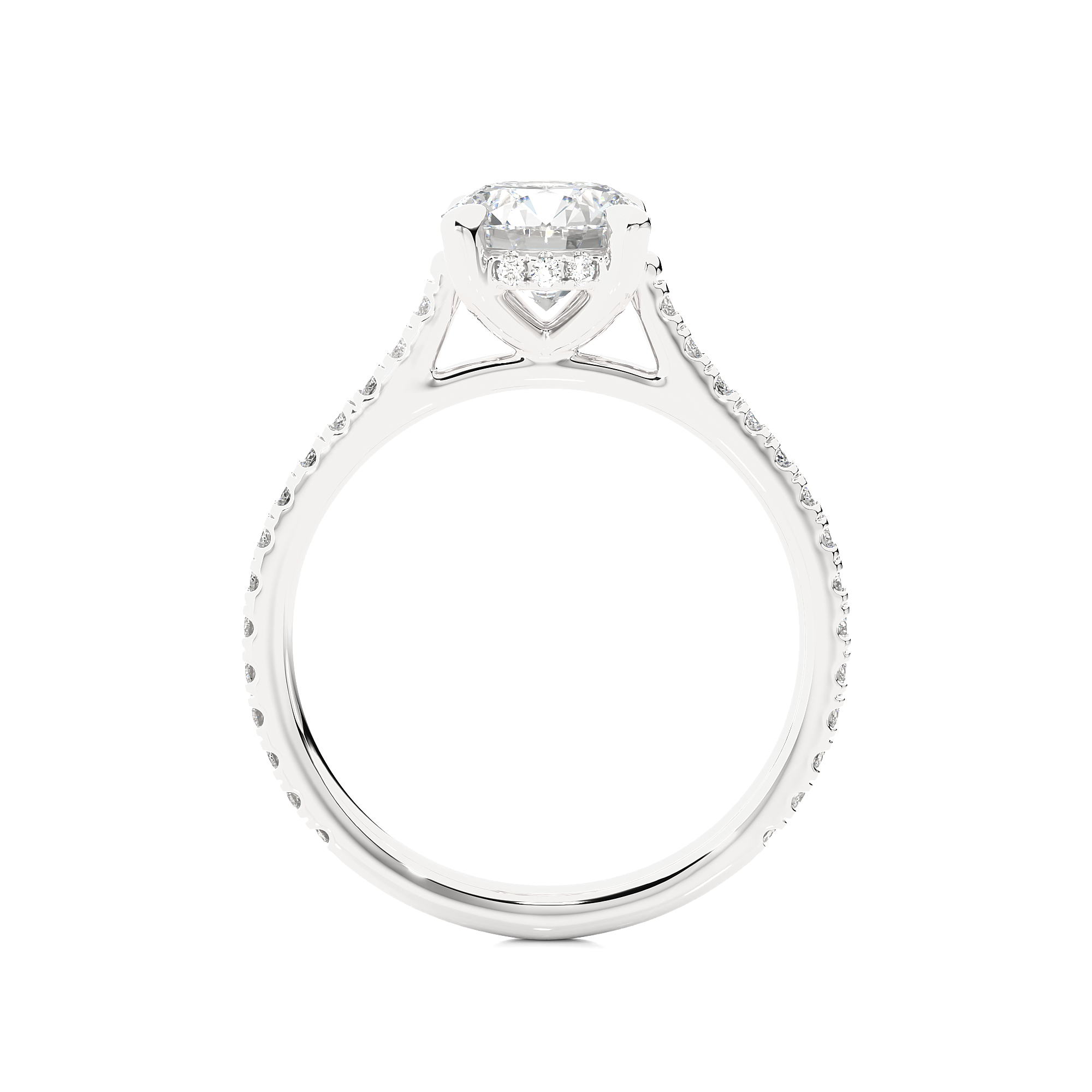 1.58Ct Round Cut Lab Grown diamond Ring in White Gold - Blu Diamonds