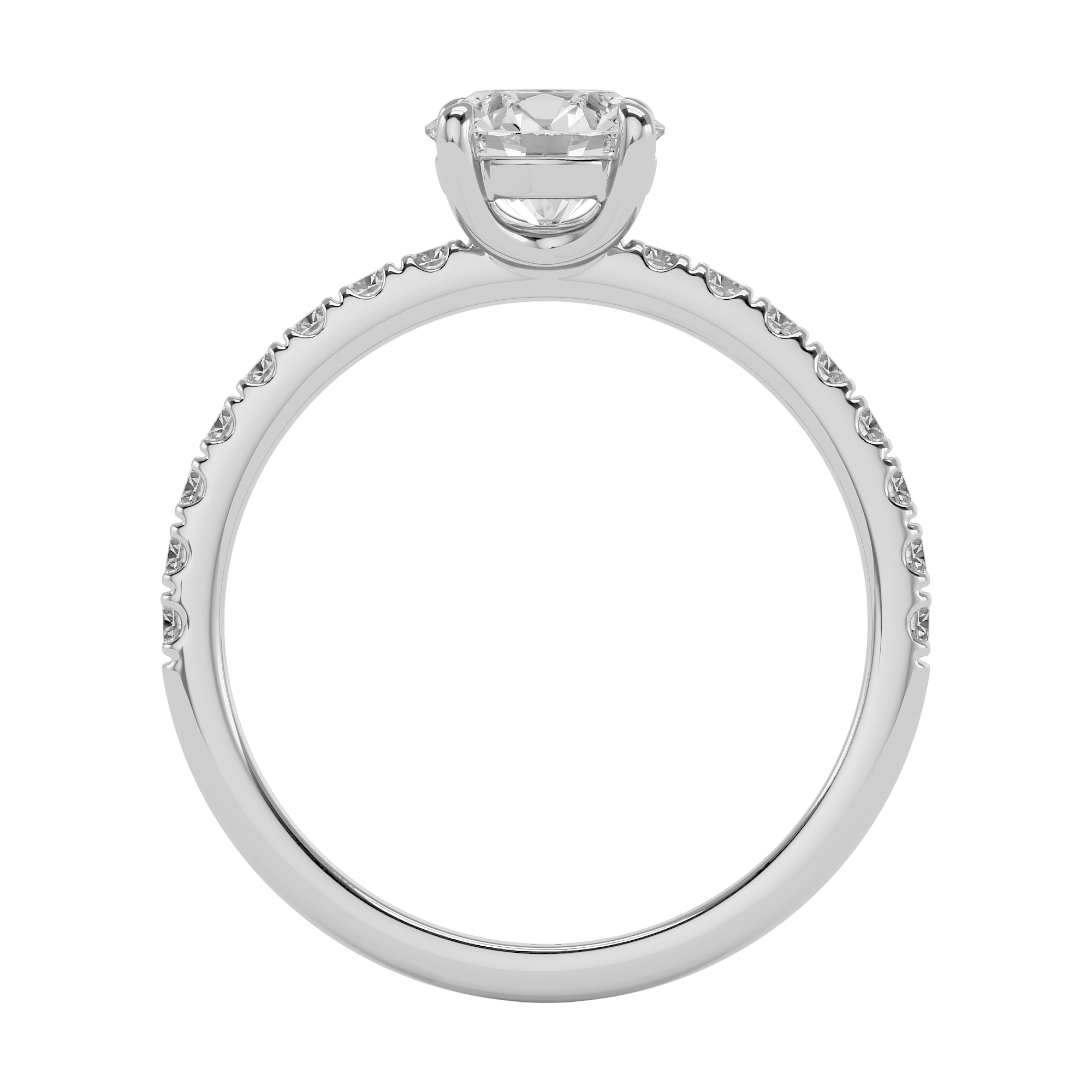 1.14 Ct Solitaire Lab Grown Diamond Ring in White Gold
