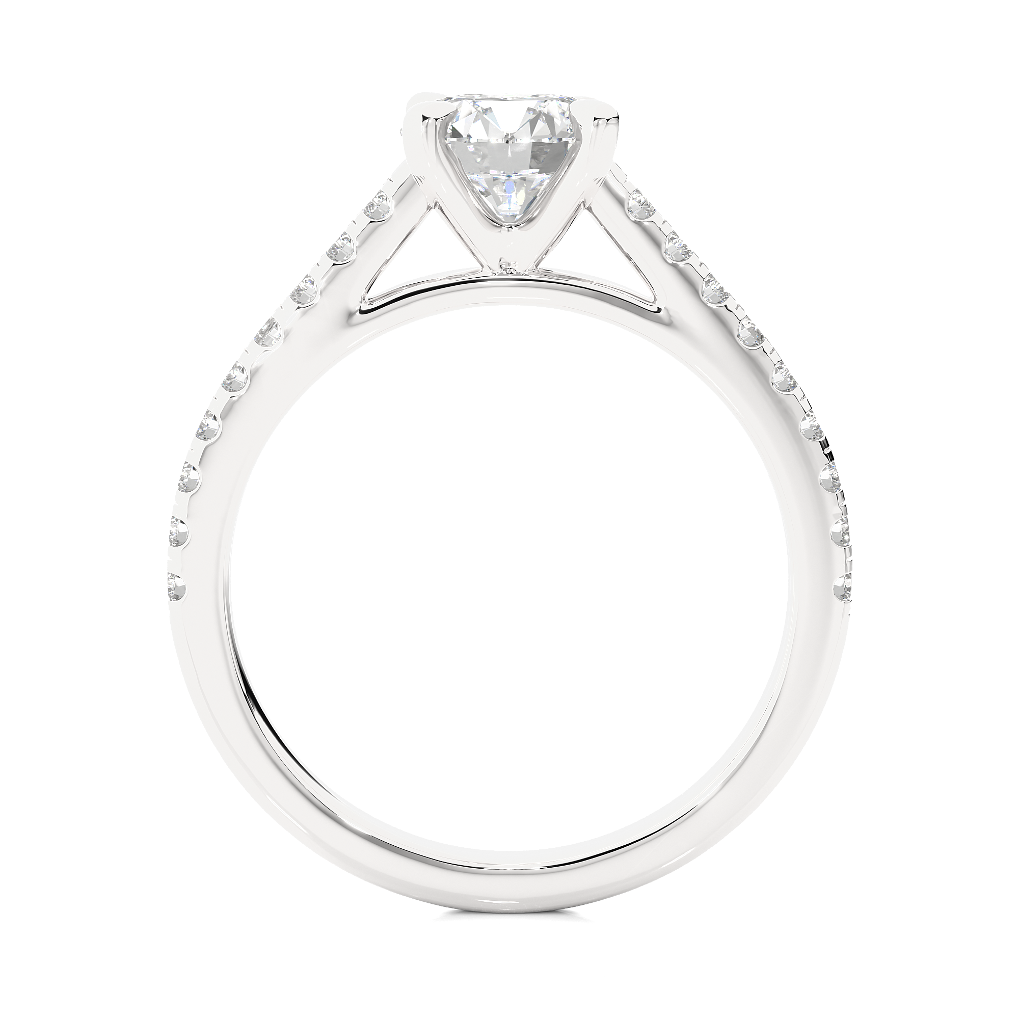 1.36Ct Round Lab Grown Diamond Ring in White Gold - Blu Diamonds