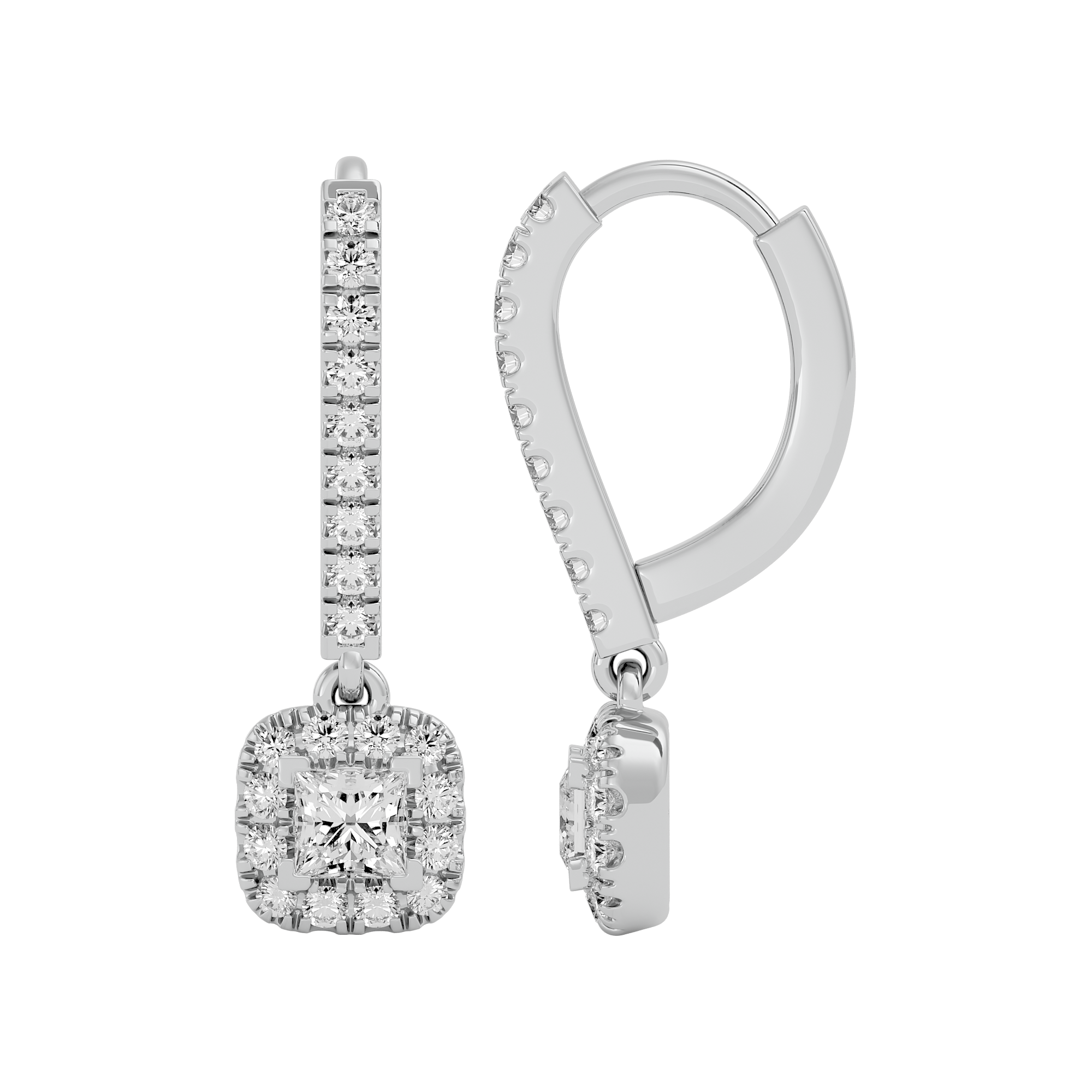 Timeless Princess Solitaire Lab Grown Diamond Earrings