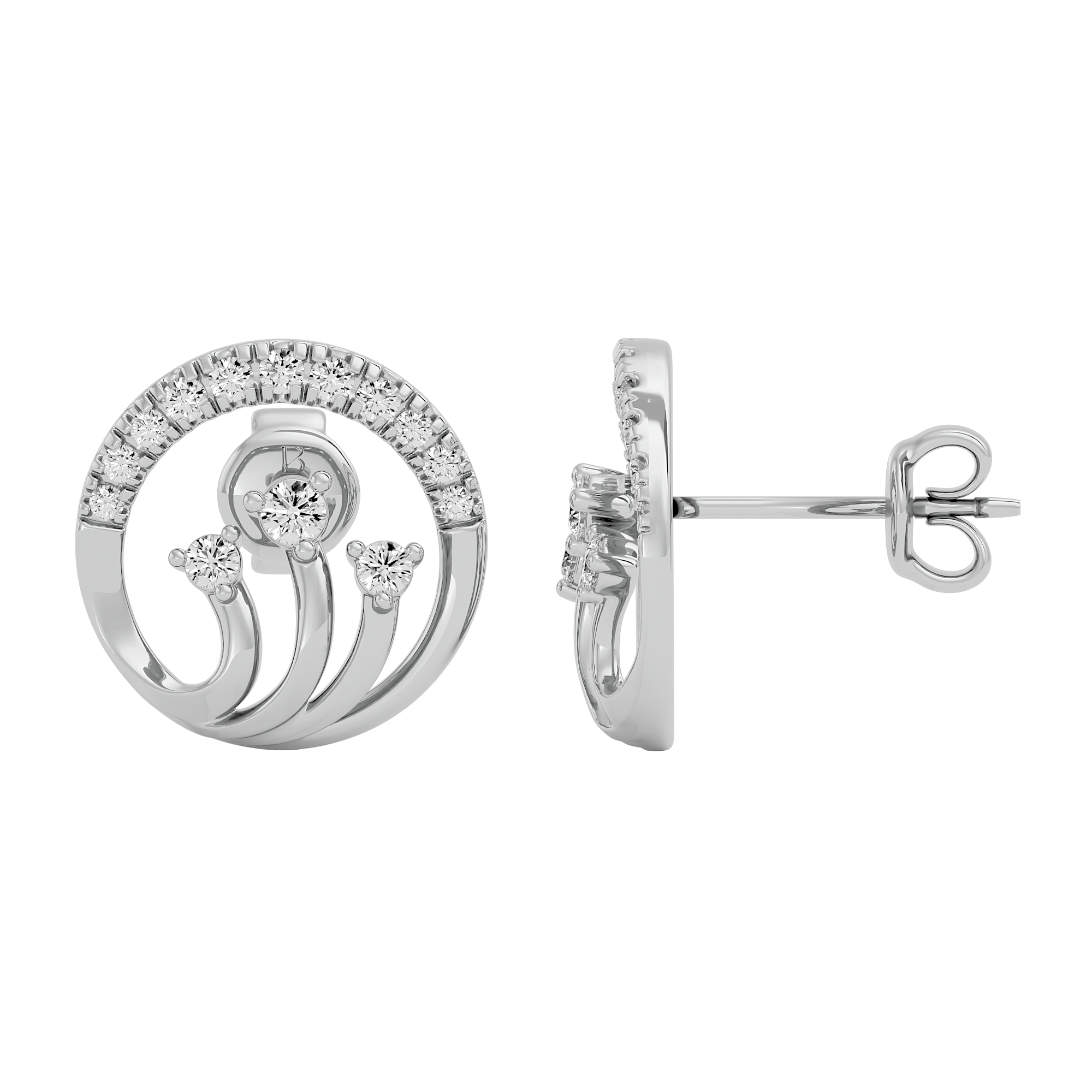 Ethereal Crescent Lab Grown Diamond Earrings