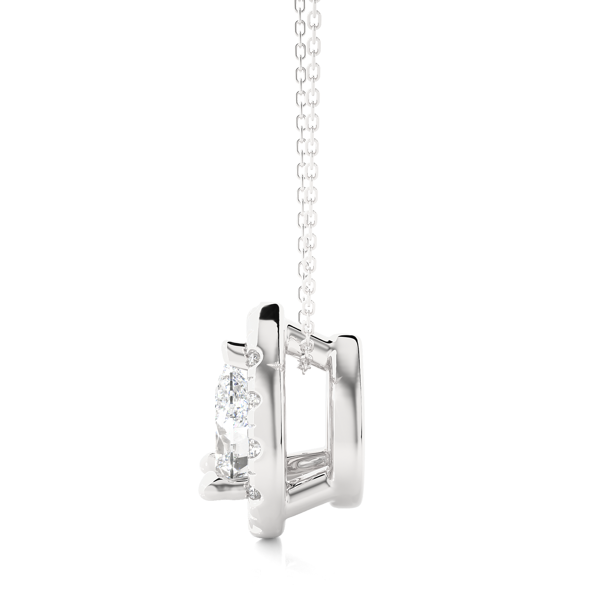 0.8Ct Pear Cut Diamond Pendant in White Gold  - Blu Diamonds