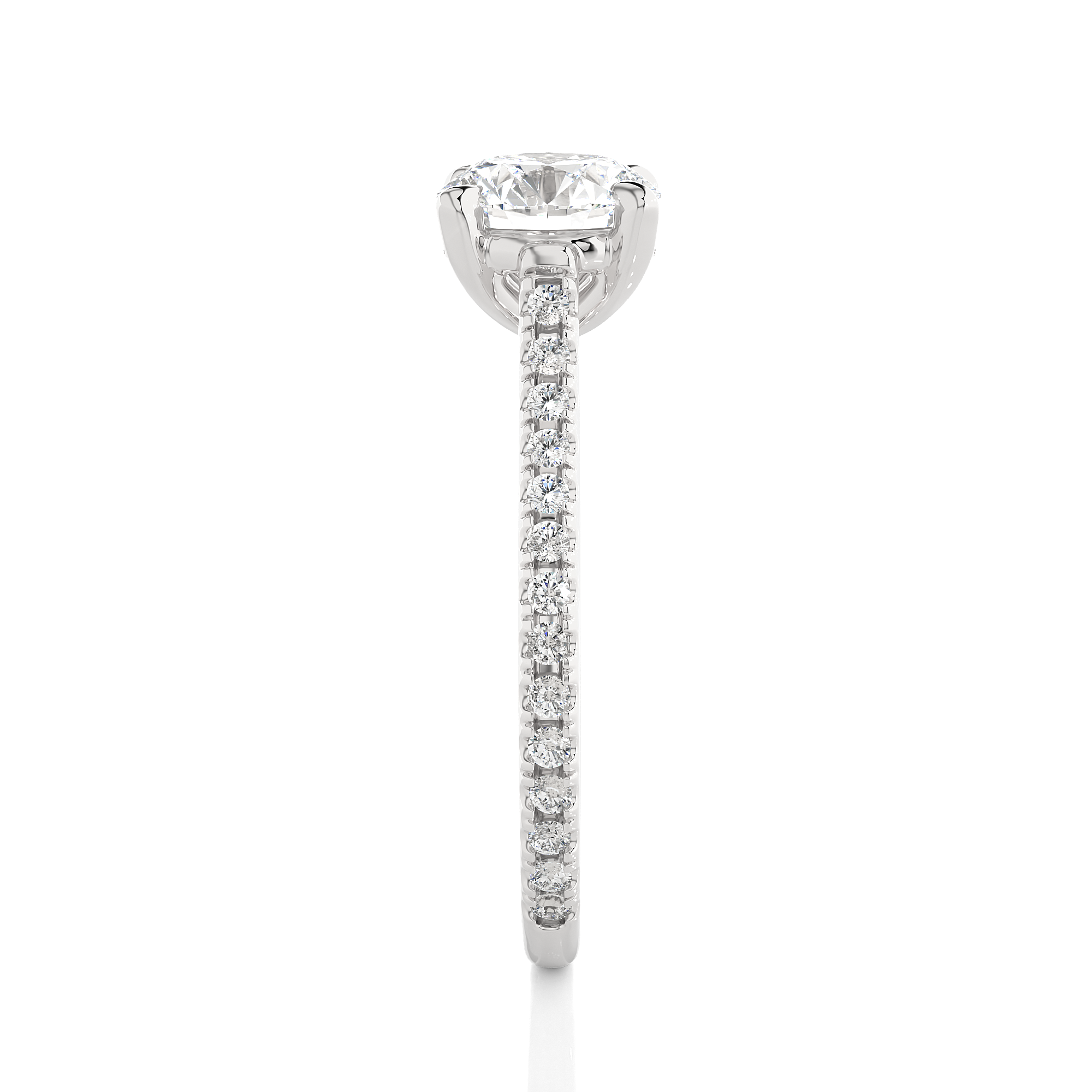 1.58Ct Round Cut Solitaire diamond Ring in 14Kt White Gold - Blu Diamonds