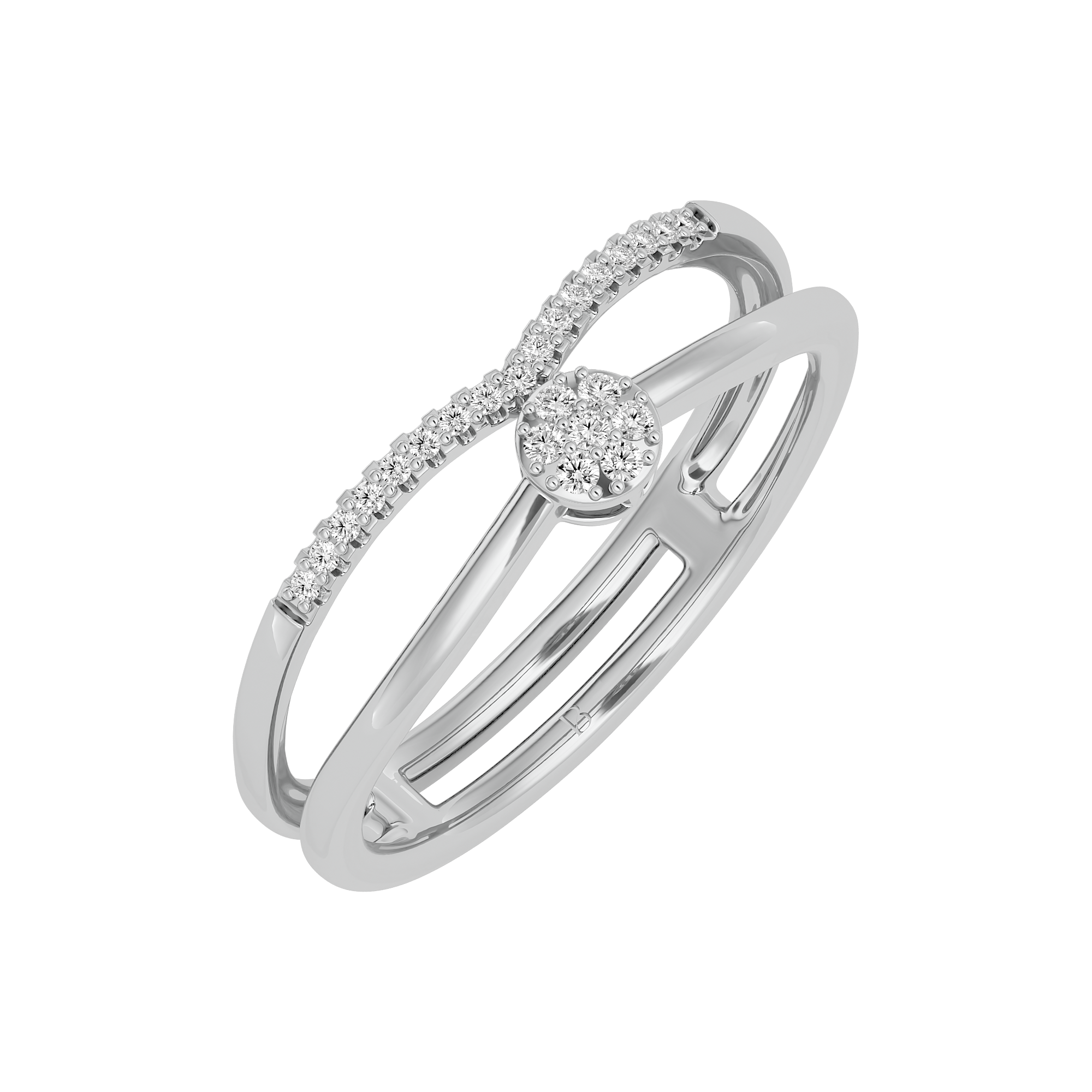 0.09Ct Daily Wear Diamond Ring in 14Kt White Gold - Blu DIamonds