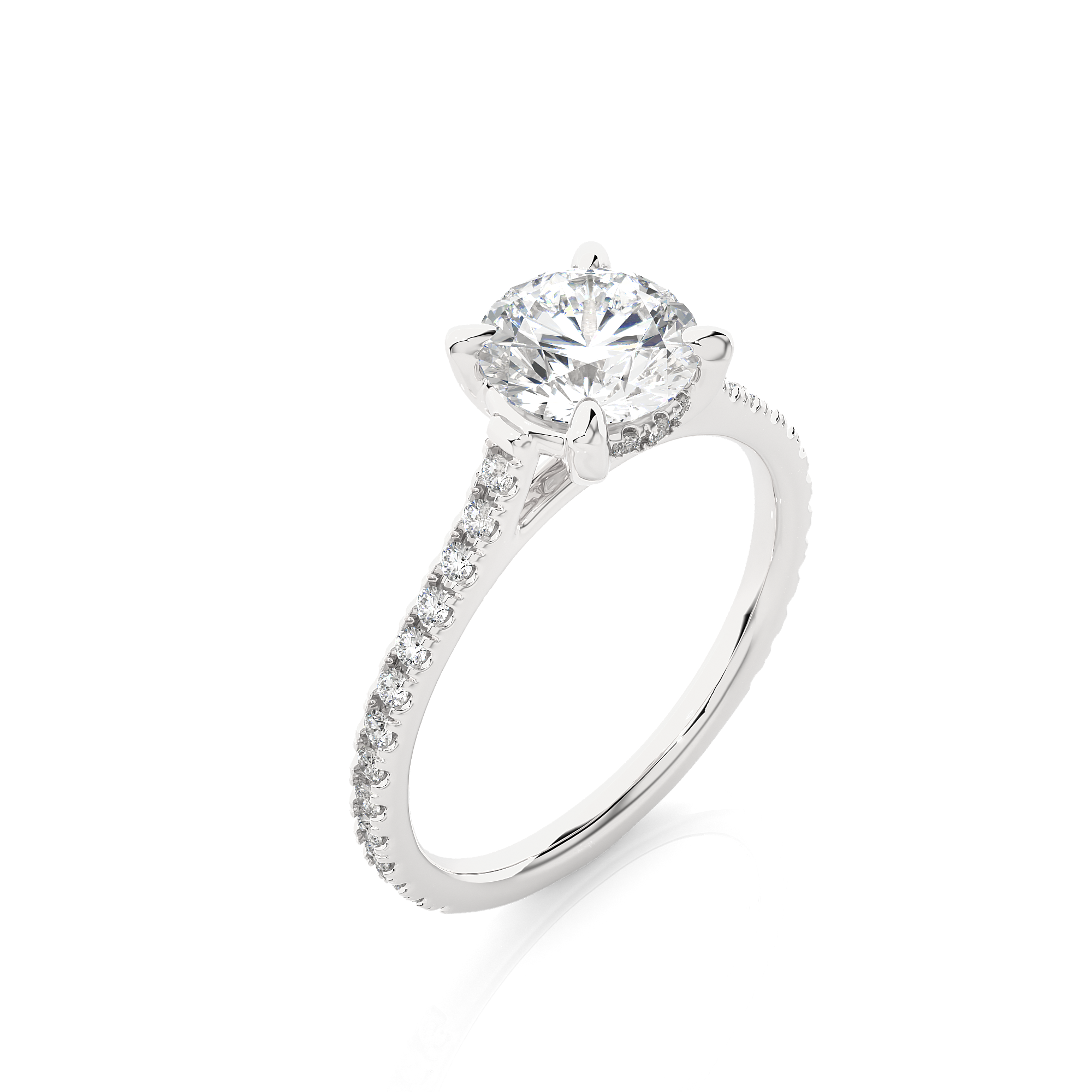 1.58Ct Round Shaped Solitaire diamond Ring in White Gold - Blu Diamonds