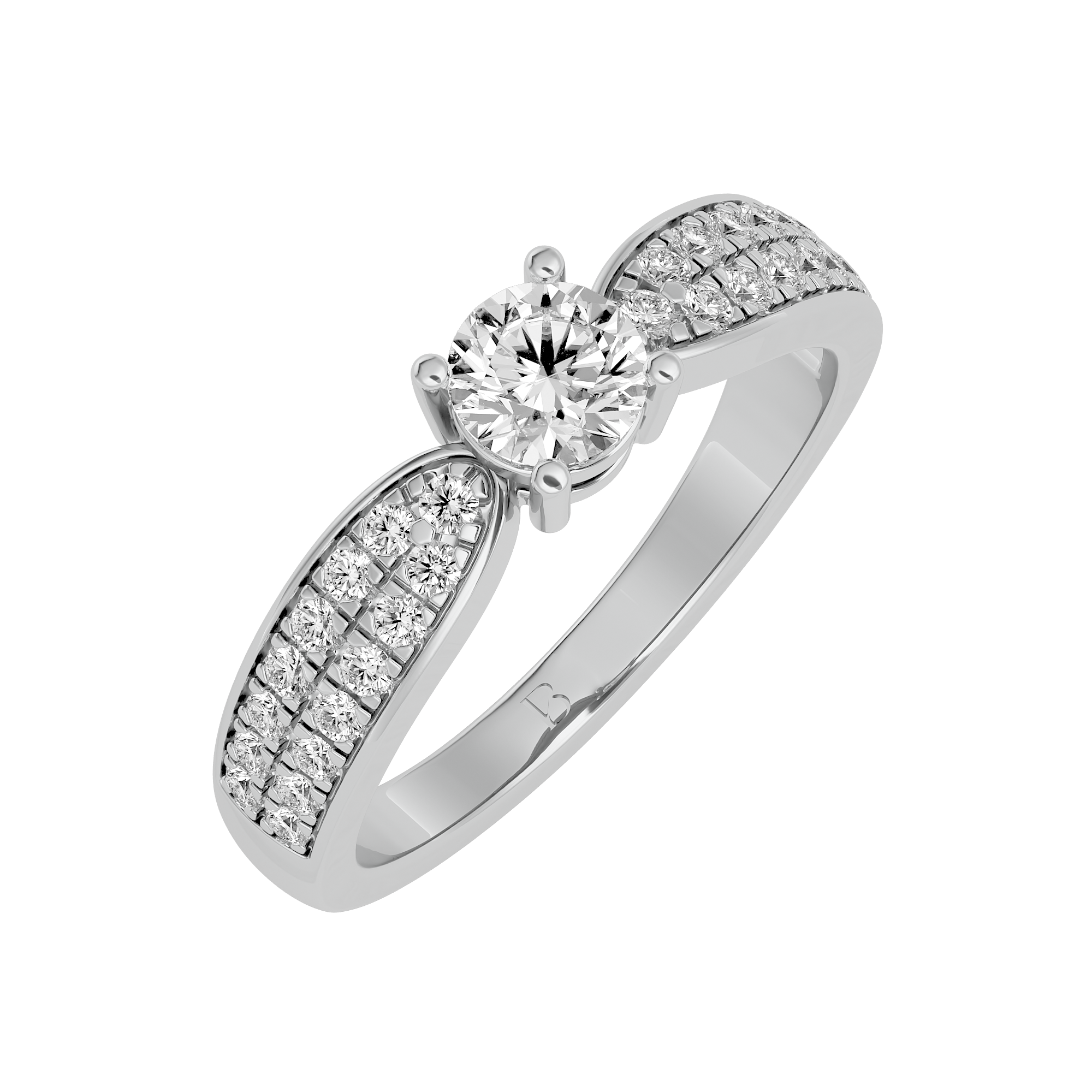 Circle of Elegance Solitaire Lab Grown Diamond Ring in 14Kt Gold - Blu Diamonds