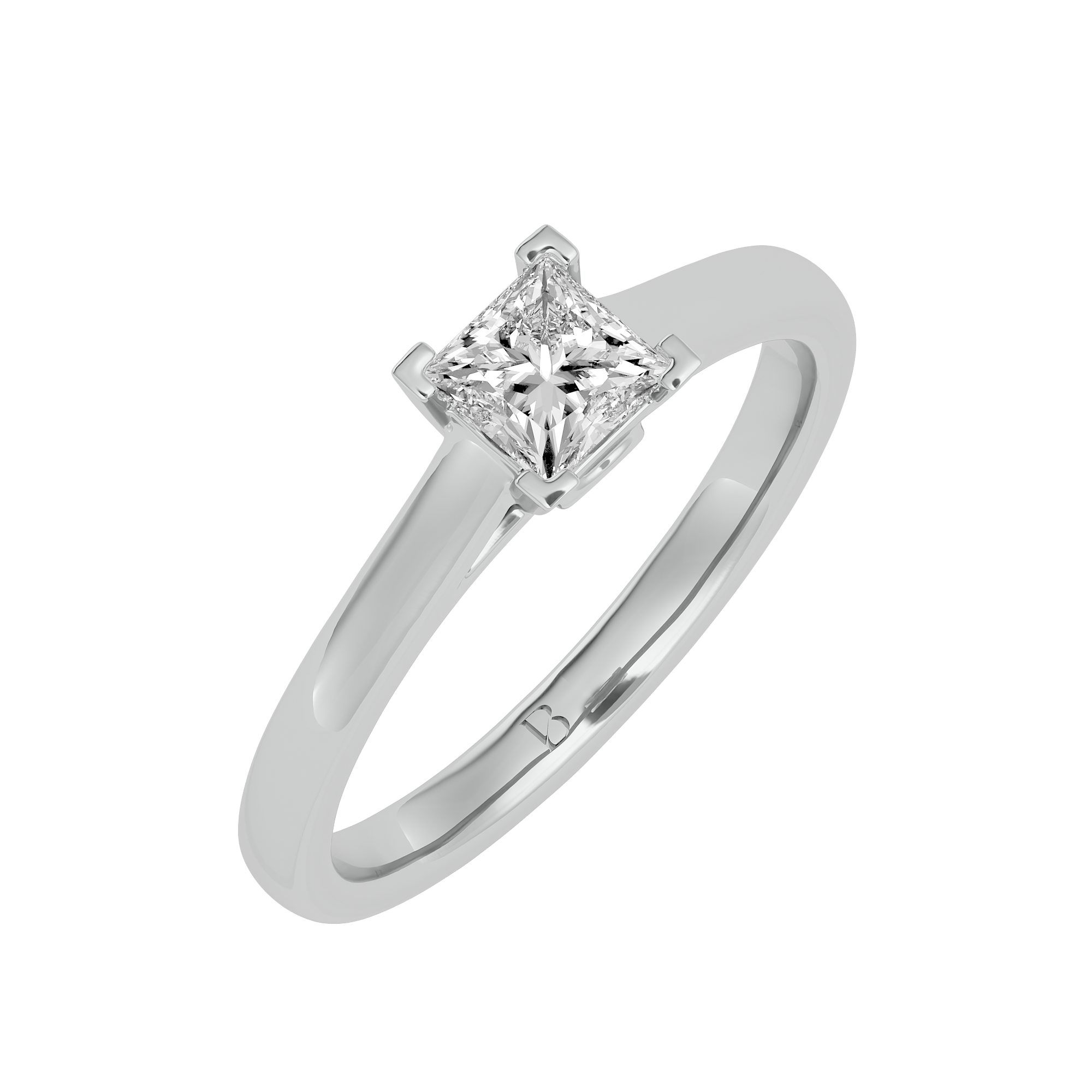 0.63 Ct Solitaire Lab Grown Diamond Ring - White Gold 