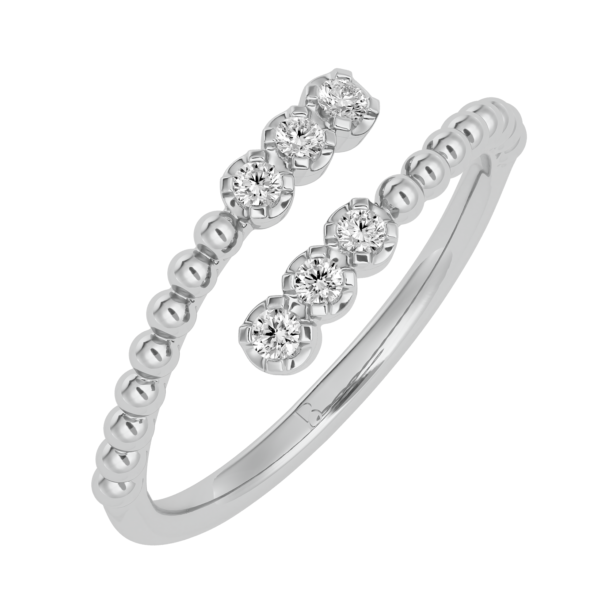 14 Kt White Gold Diamond Promise Ring - Blu Diamonds