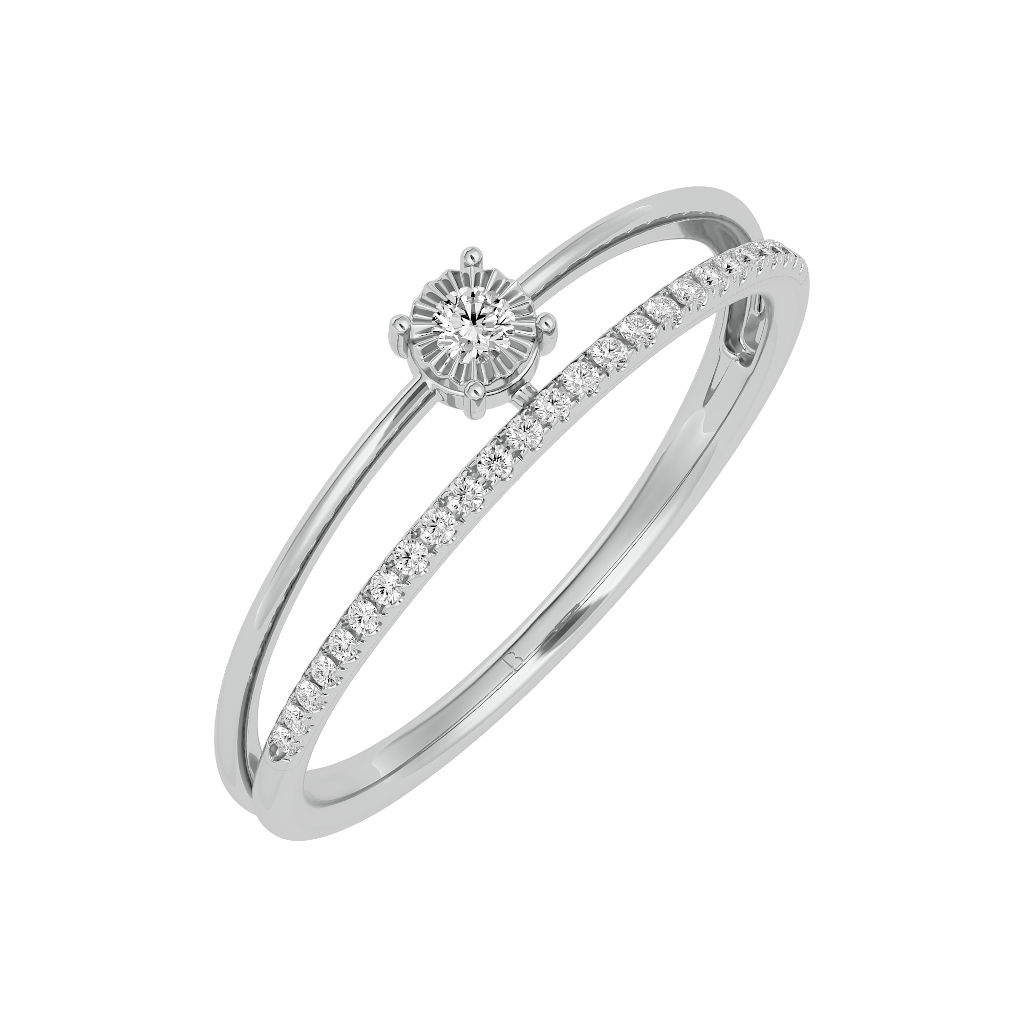 0.13 Ct Engagement Diamond Ring- Blu Diamonds