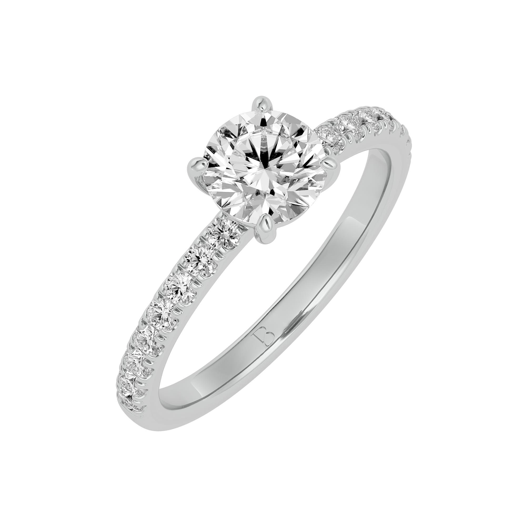 1.14 Ct Solitaire Diamond Ring in White Gold  - Blu Diamonds