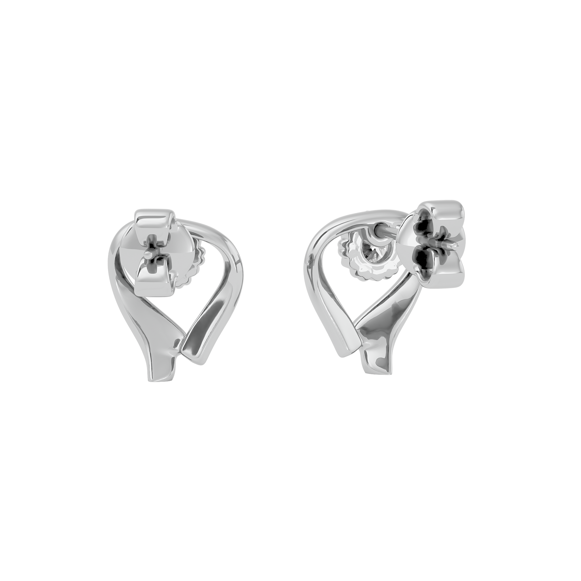 White Gold 0.12 Carats Dimaond Solitaire Earring - Blu Diamonds