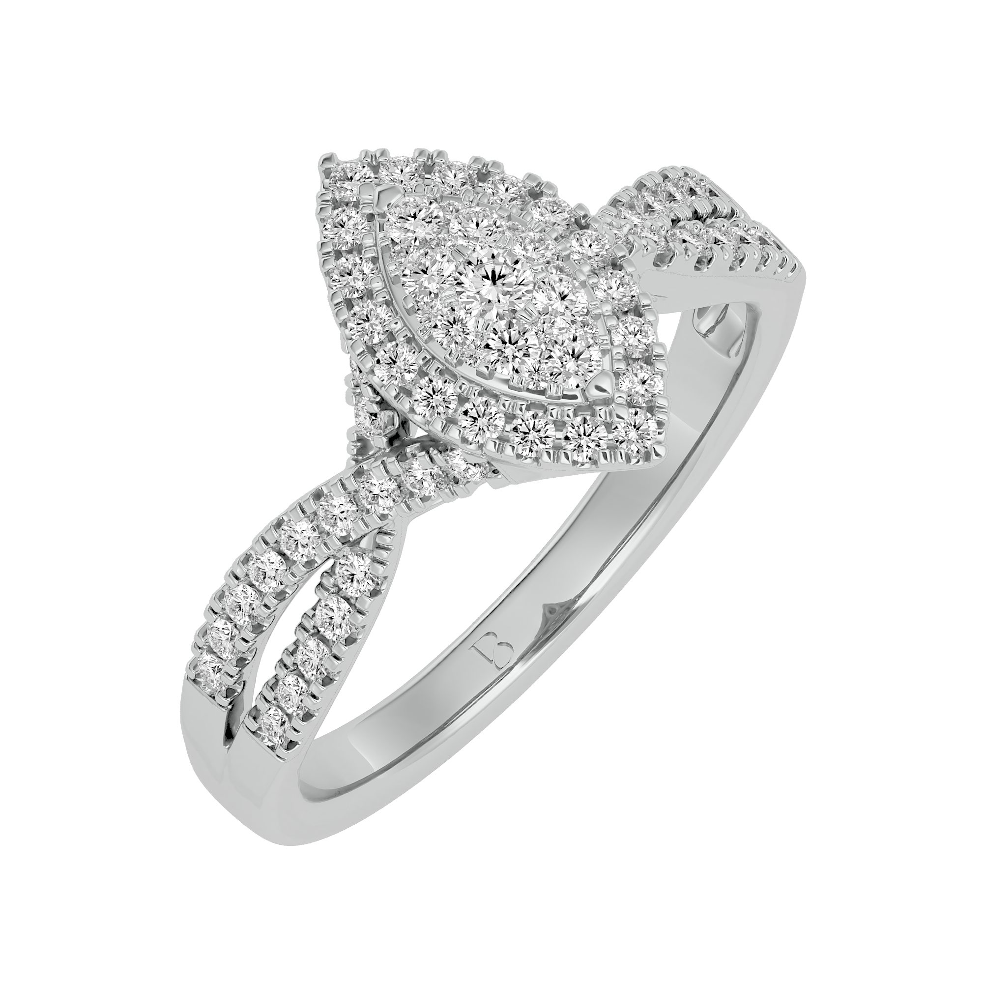0.55-carat  Diamond Engagement Ring in 14Kt White Gold - Blu Diamonds