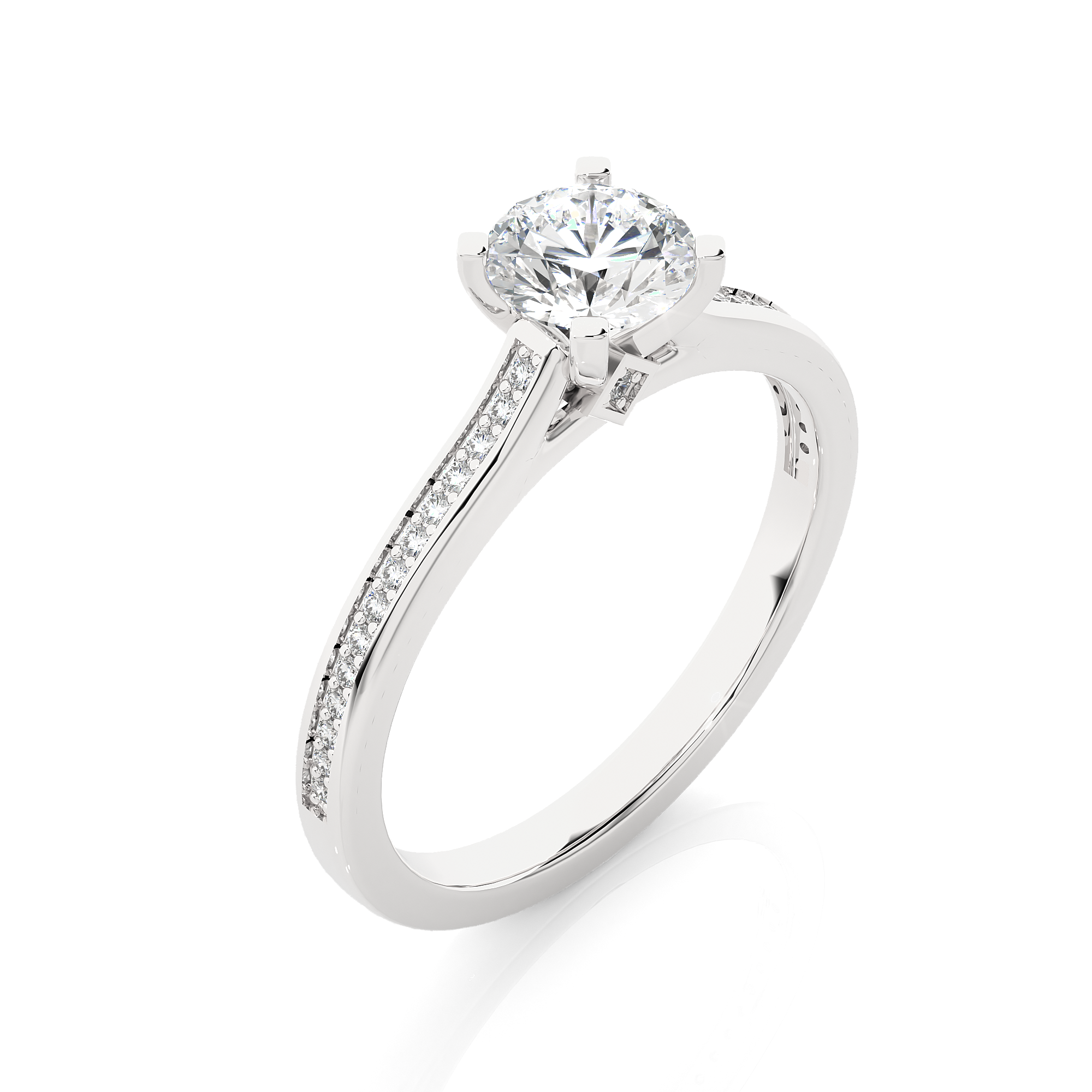 0.75Ct Solitaire Diamond Ring in White Gold - Blu Diamonds