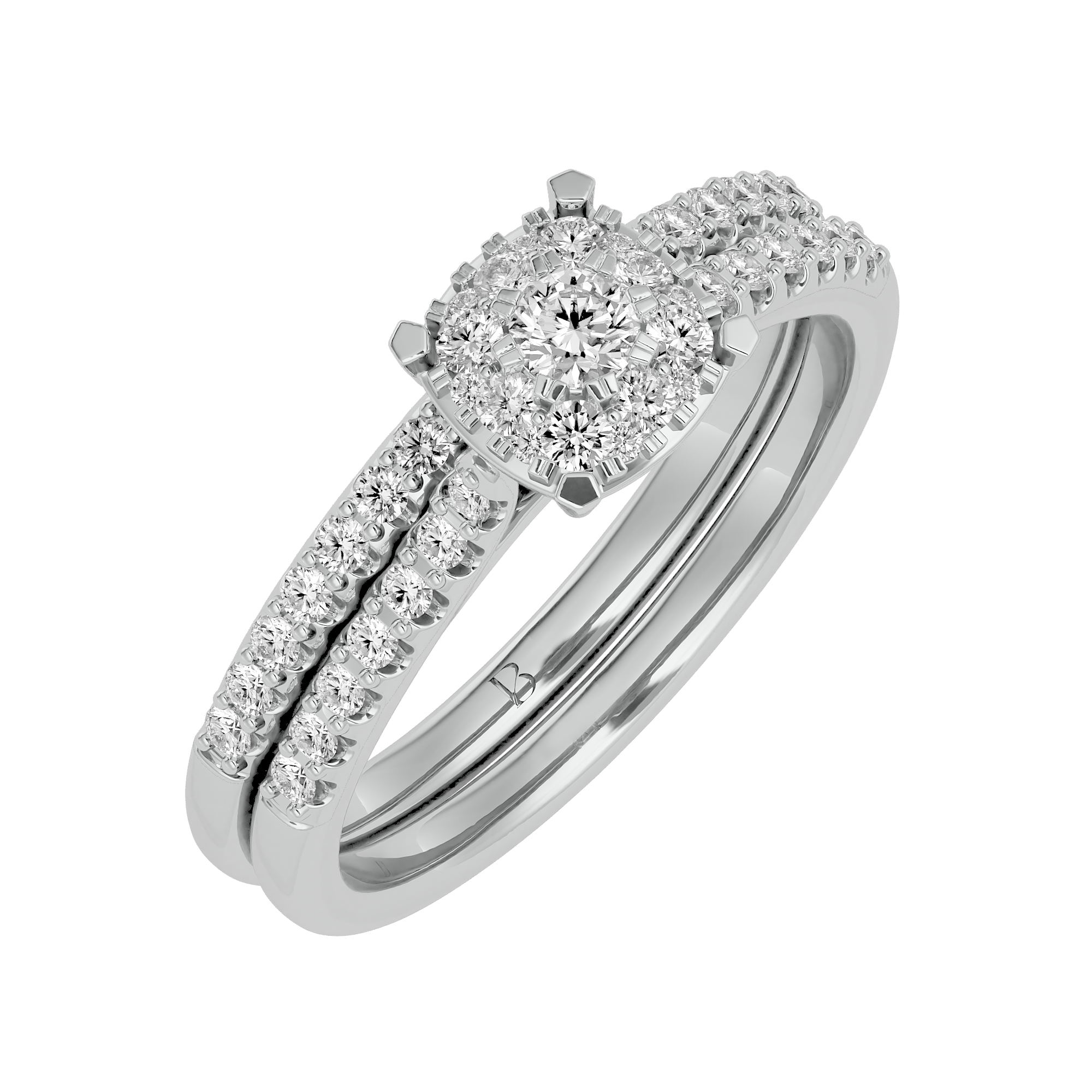 Round Cut 0.61 carat Engagement Diamond Ring in White Gold - Blu Diamonds
