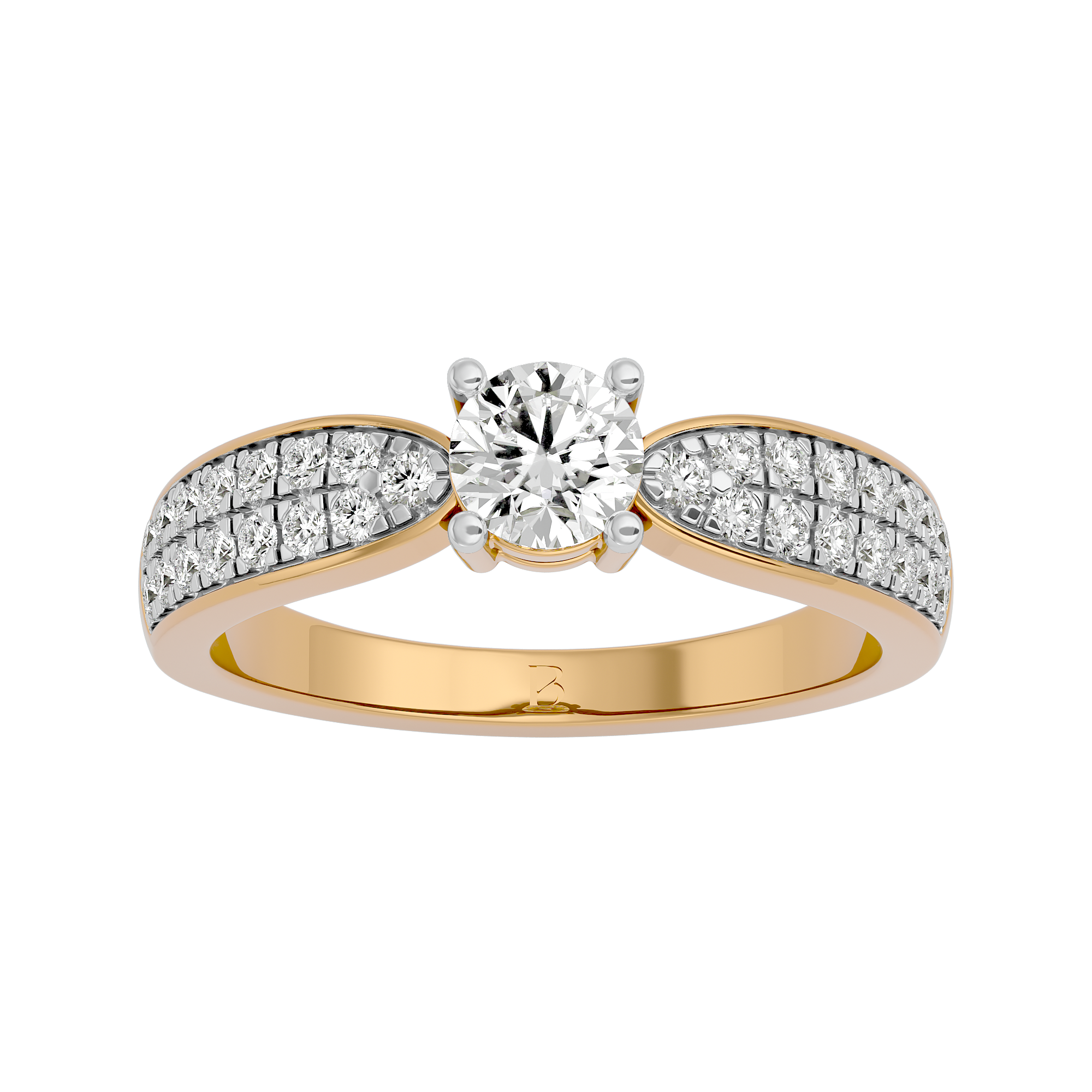 0.63 Ct Solitaire Lab Grown Diamond Ring - Yellow Gold - Blu Diamonds