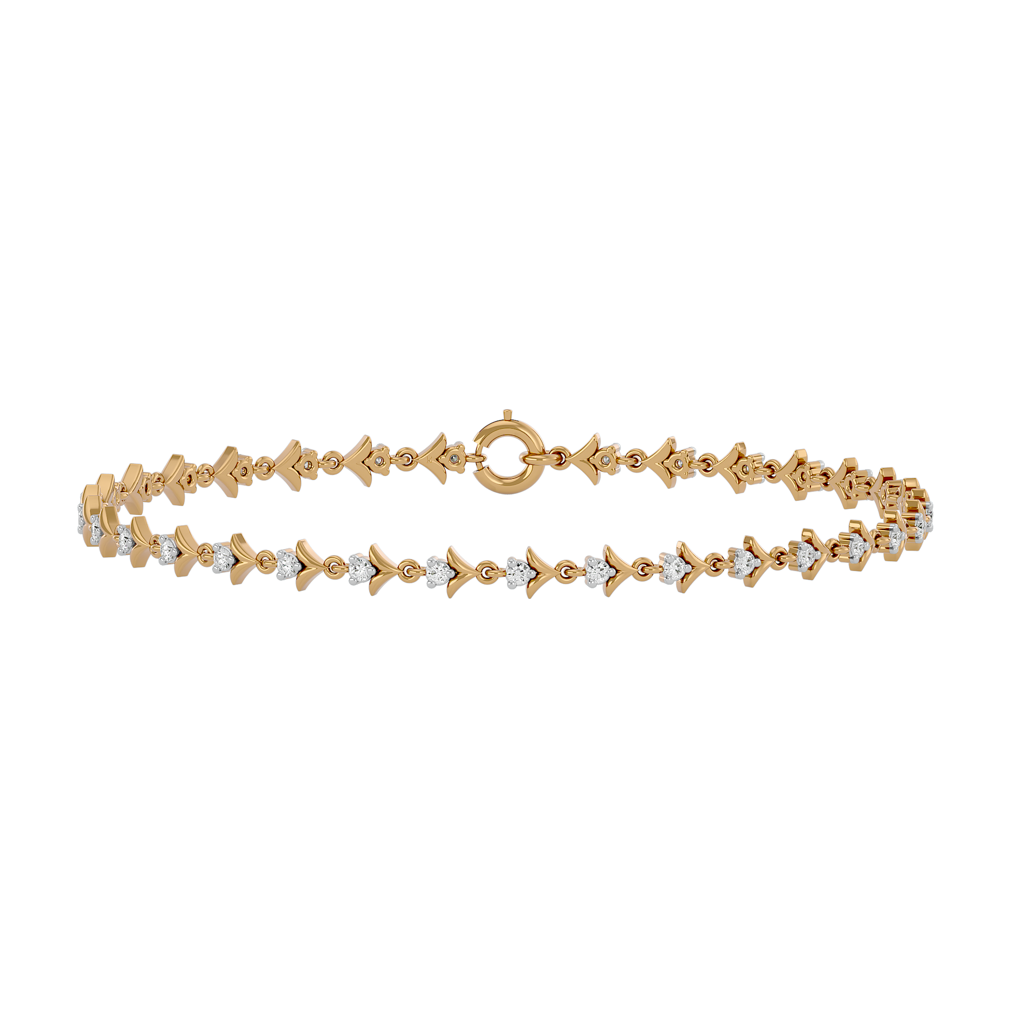Real 14kt Yellow Gold Diamond Chain Bracelet; 7 inch; for Adults and Teens;  for Women and Men - Walmart.com