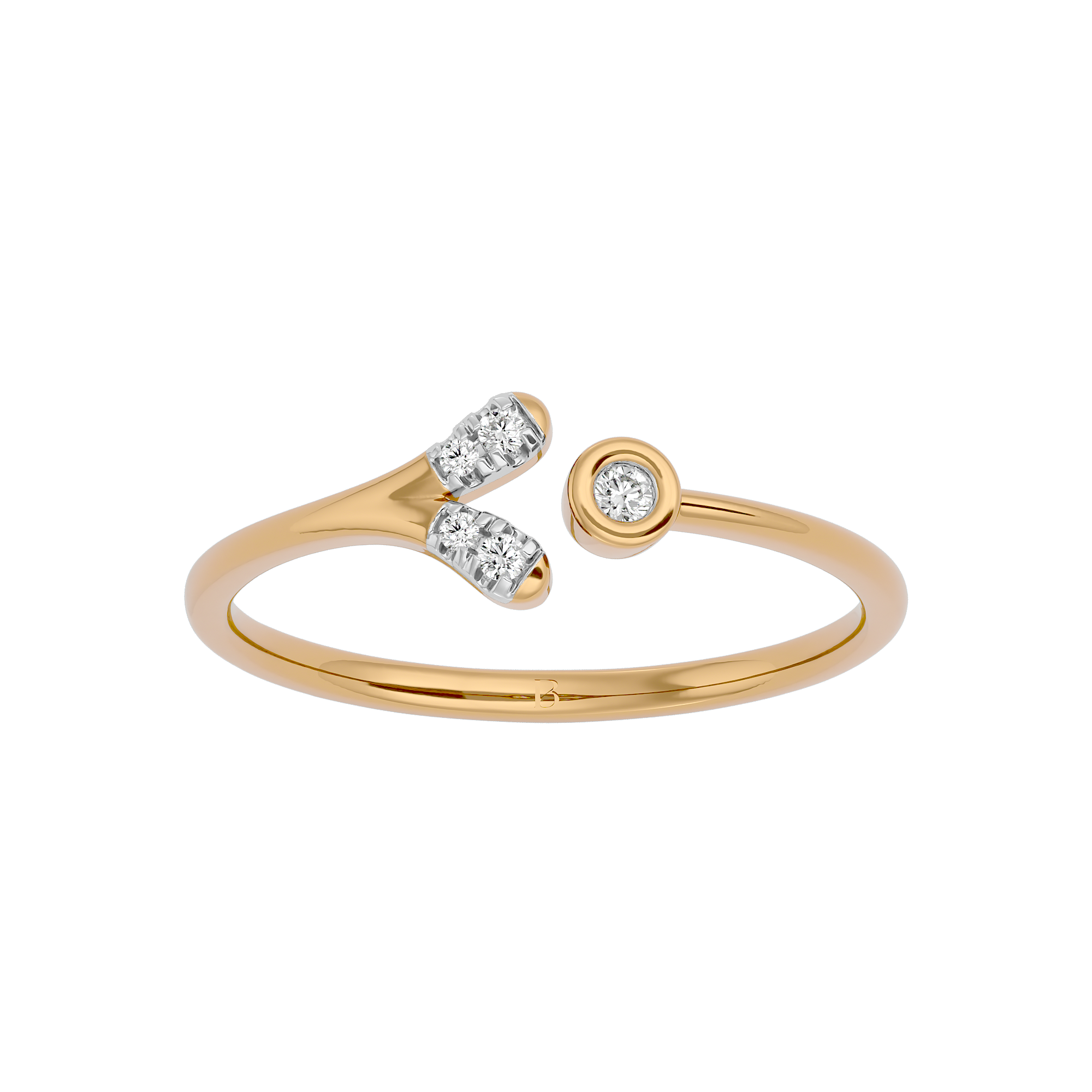 Yellow Gold 0.04Ct Lab Grown Diamond Ring - Blu Diamonds