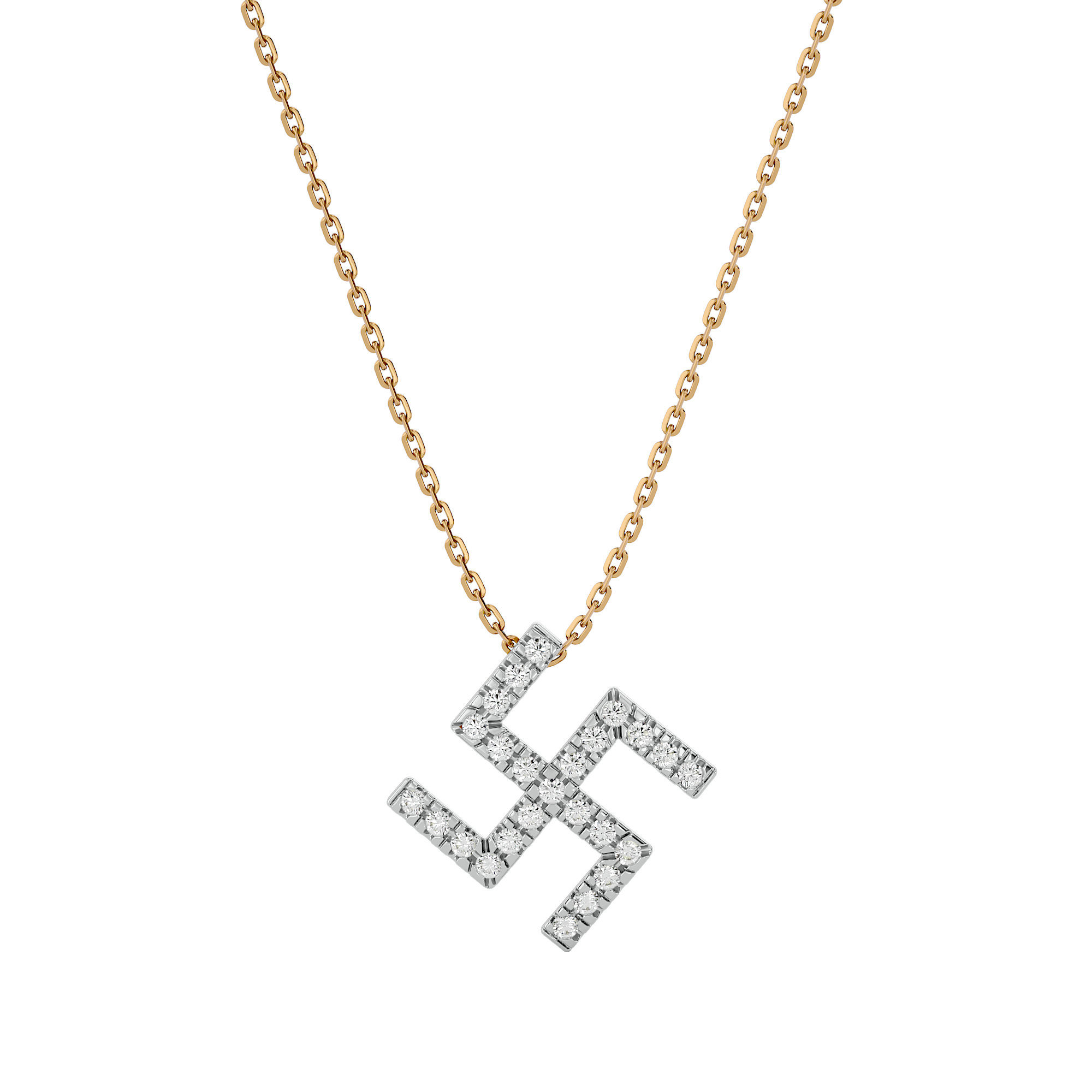 Swastik Lab Grown Diamond Pendant