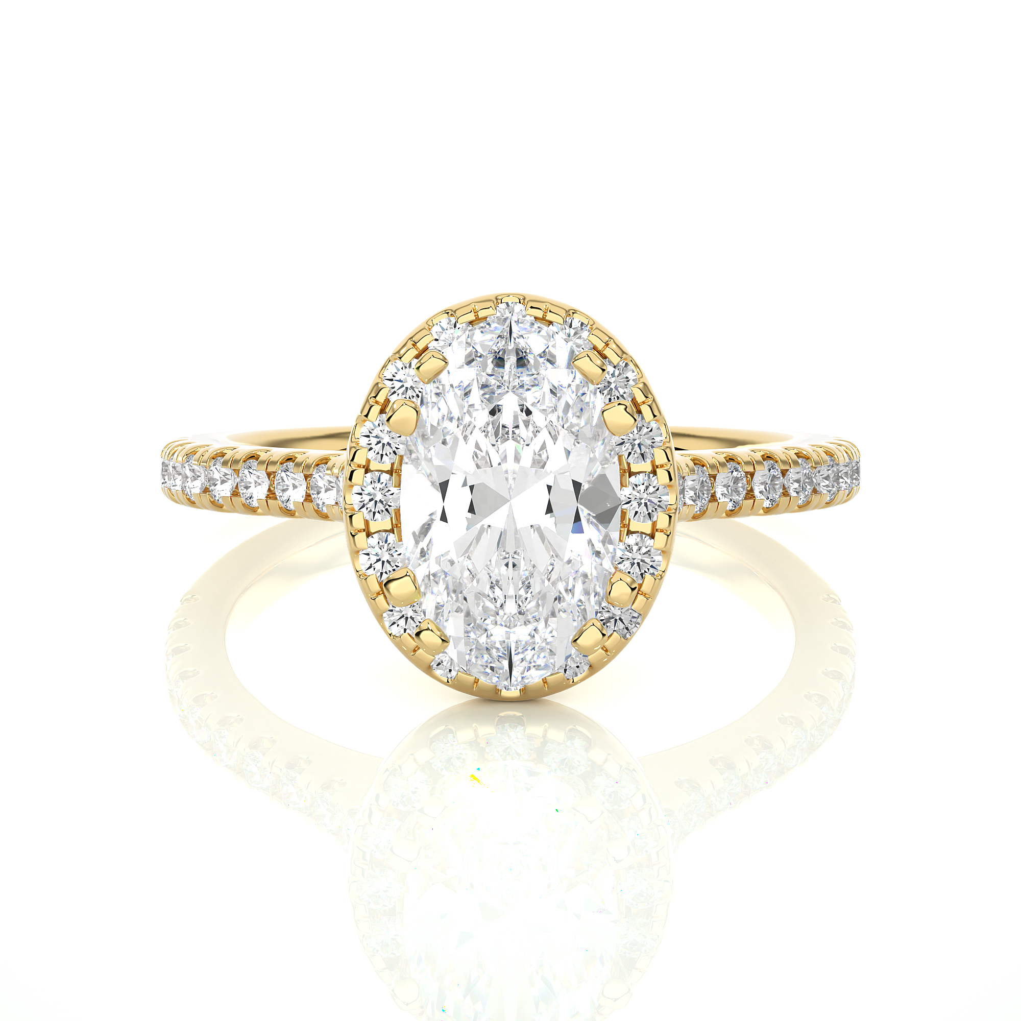 1.49Ct Oval Shaped Solitaire Diamond Ring in Yellow Gold - Blu Diamonds