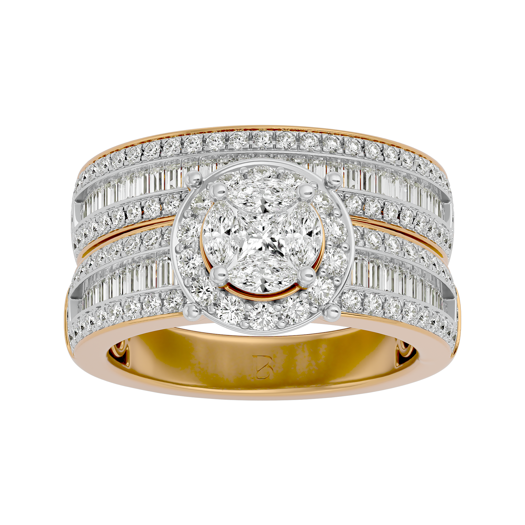 1.76 Ct Princess Cut Engagement Ring in Yellow Gold - Blu Diamonds
