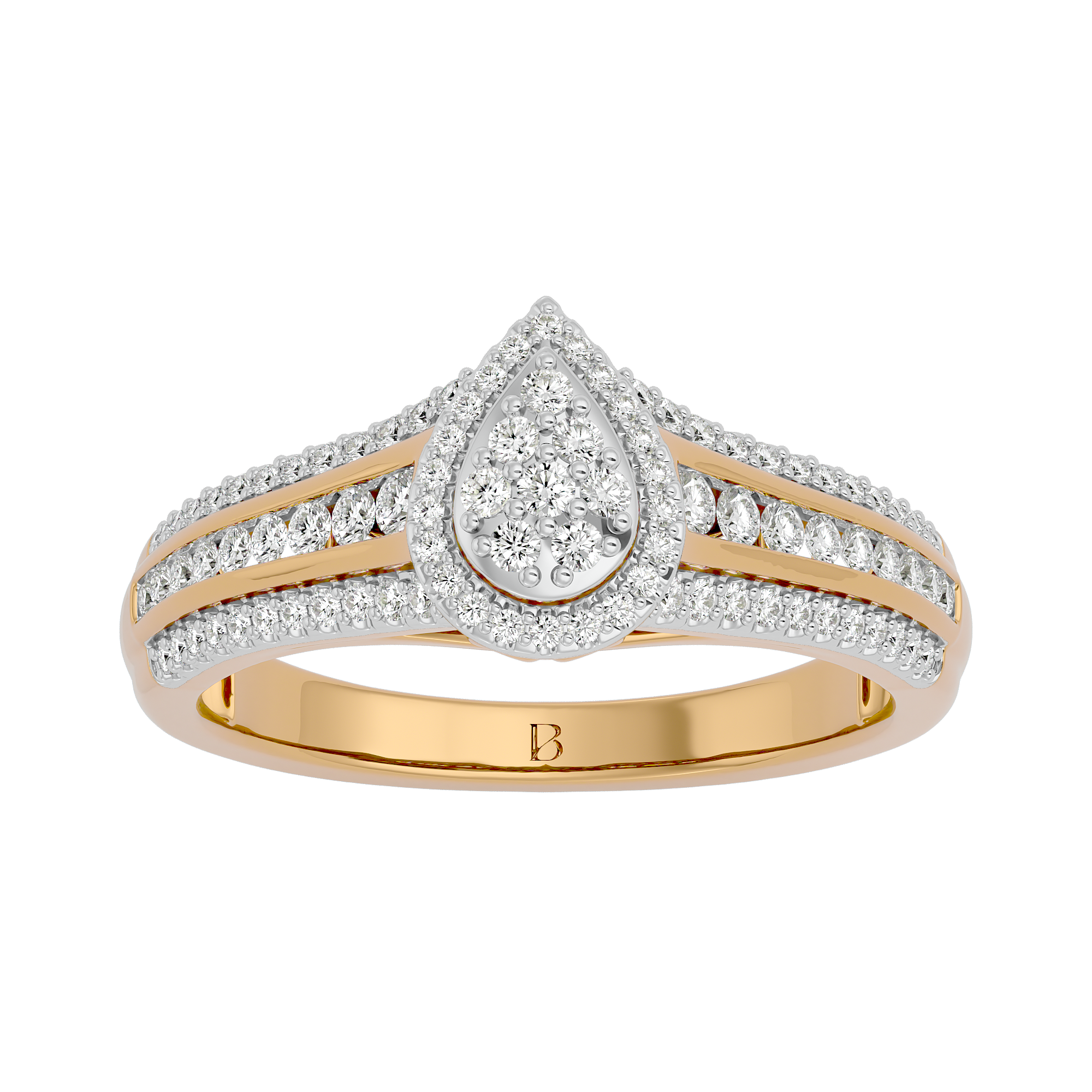 Round Engagement Ring in Yellow Gold - Blu Diamonds