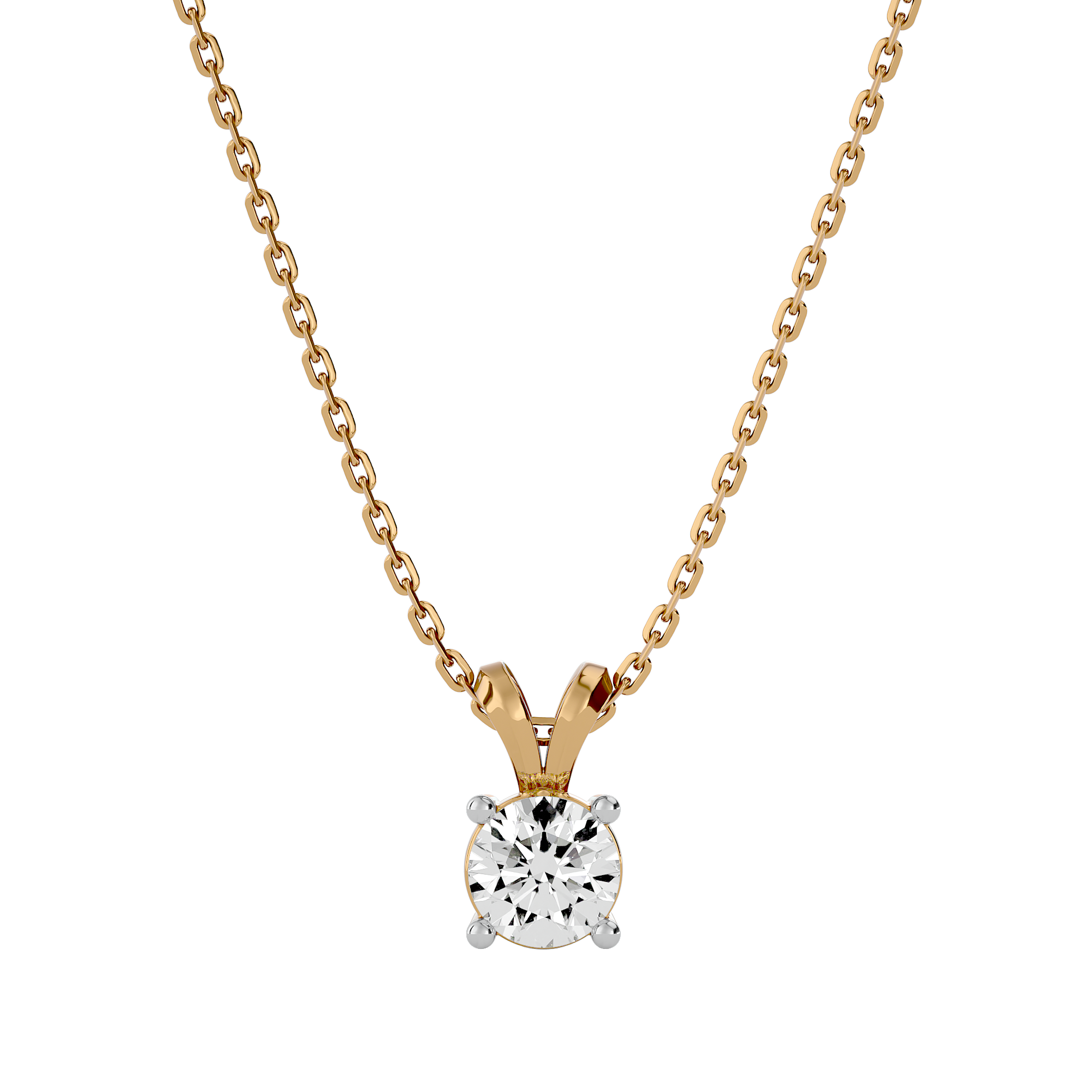 Solitaire Lab Grown Diamond Pendant in 14kt Rose Gold, White Gold