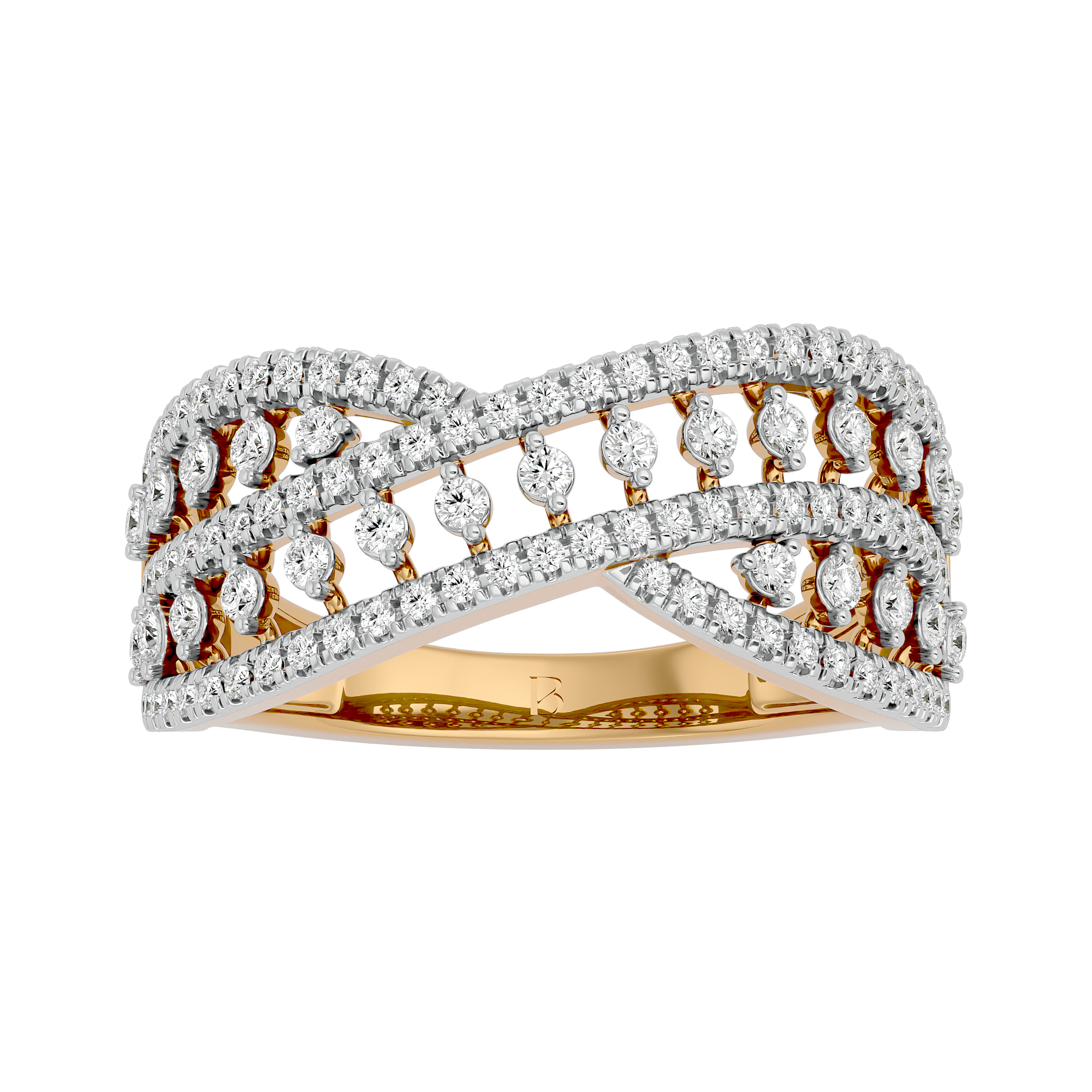 0.72 Ct Diamond Wedding Bands in Yellow Gold - Blu Diamonds