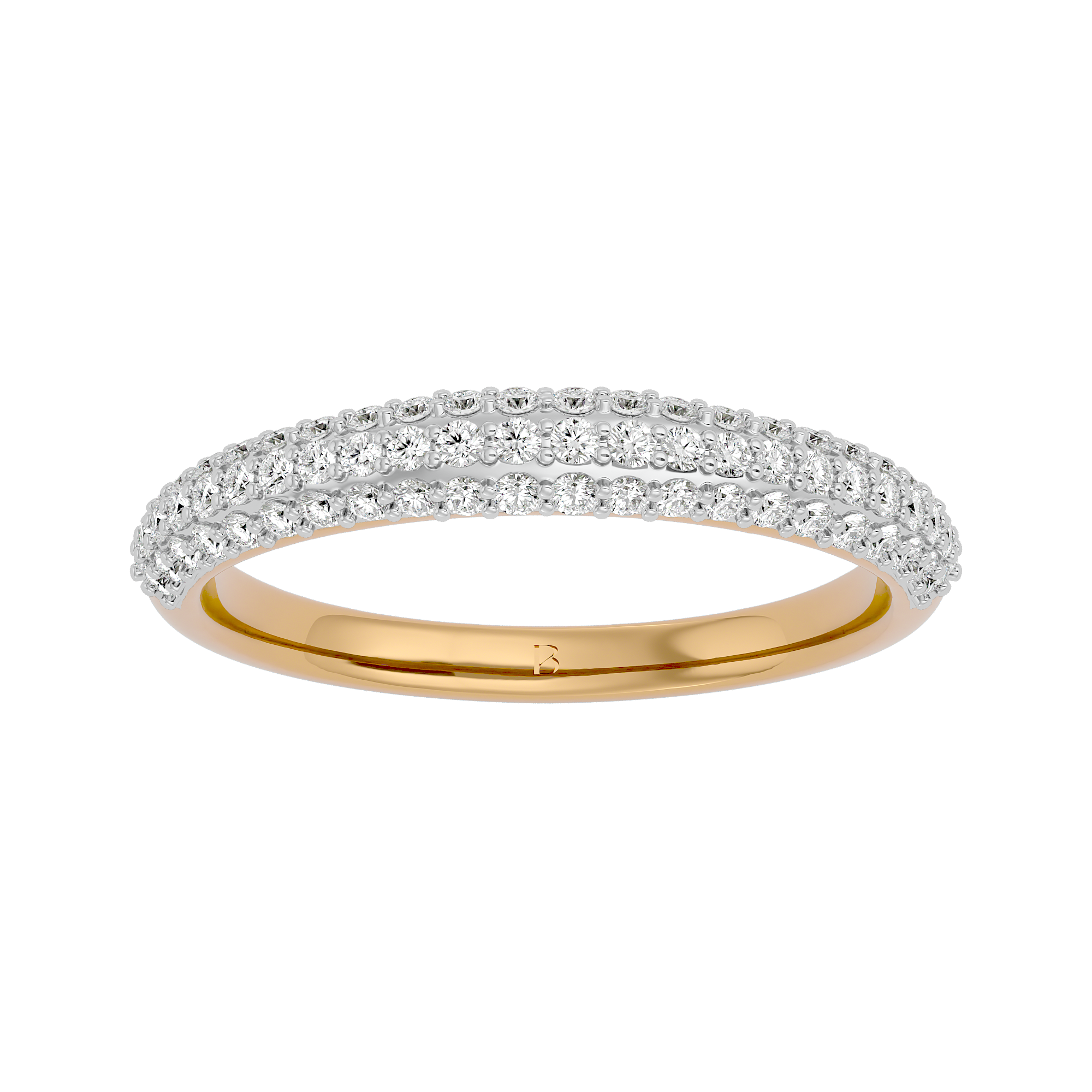 1 Carat Round Cut Diamond Ring in Yellow Gold - Blu Diamonds