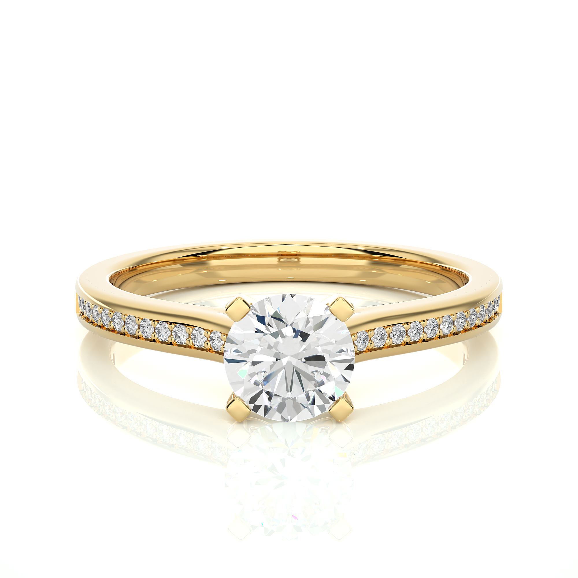 0.75Ct Round Solitaire Diamond Ring in Yellow Gold - Blu Diamonds