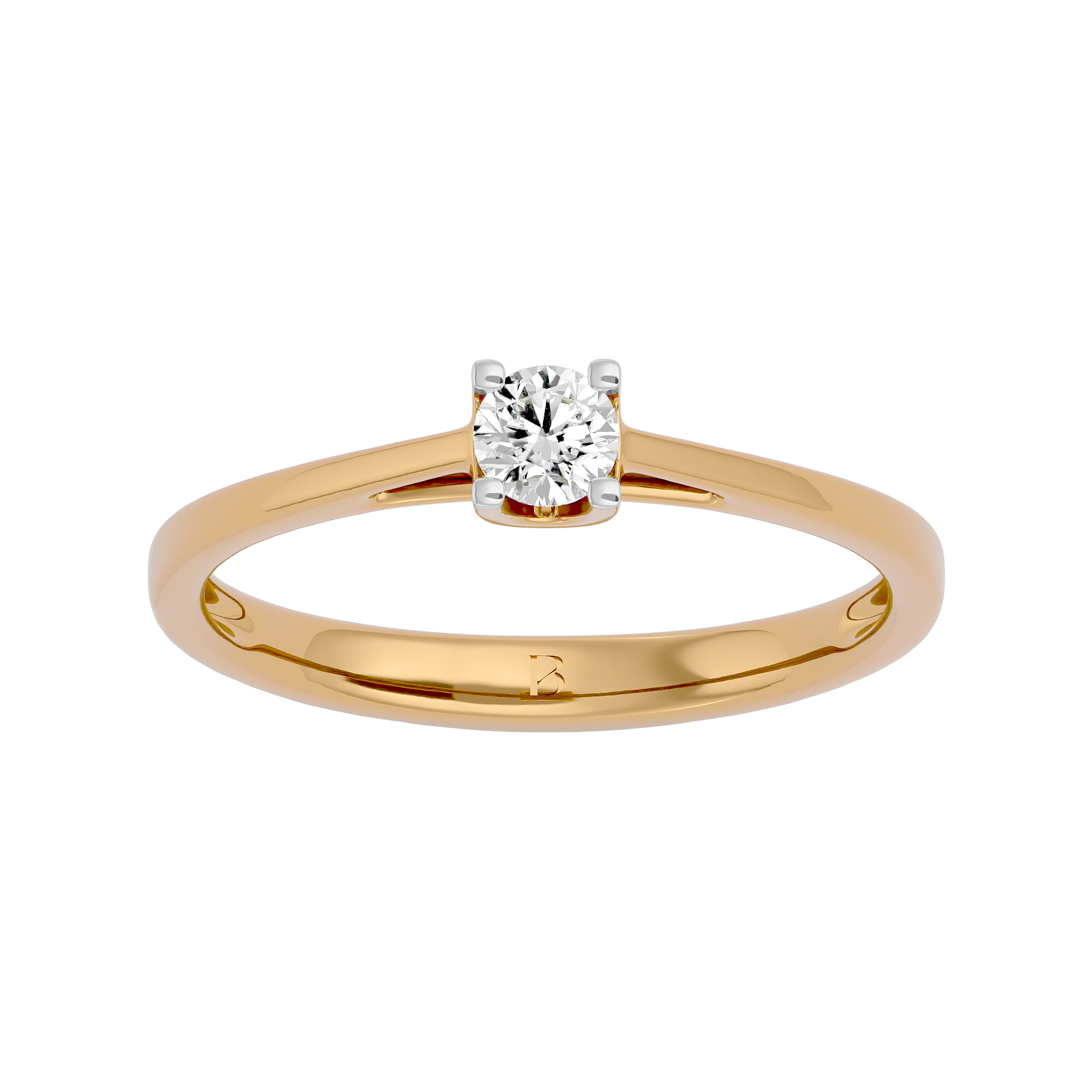 Yellow gold 0.17 Ct lab grown diamond ring - Blu Diamonds