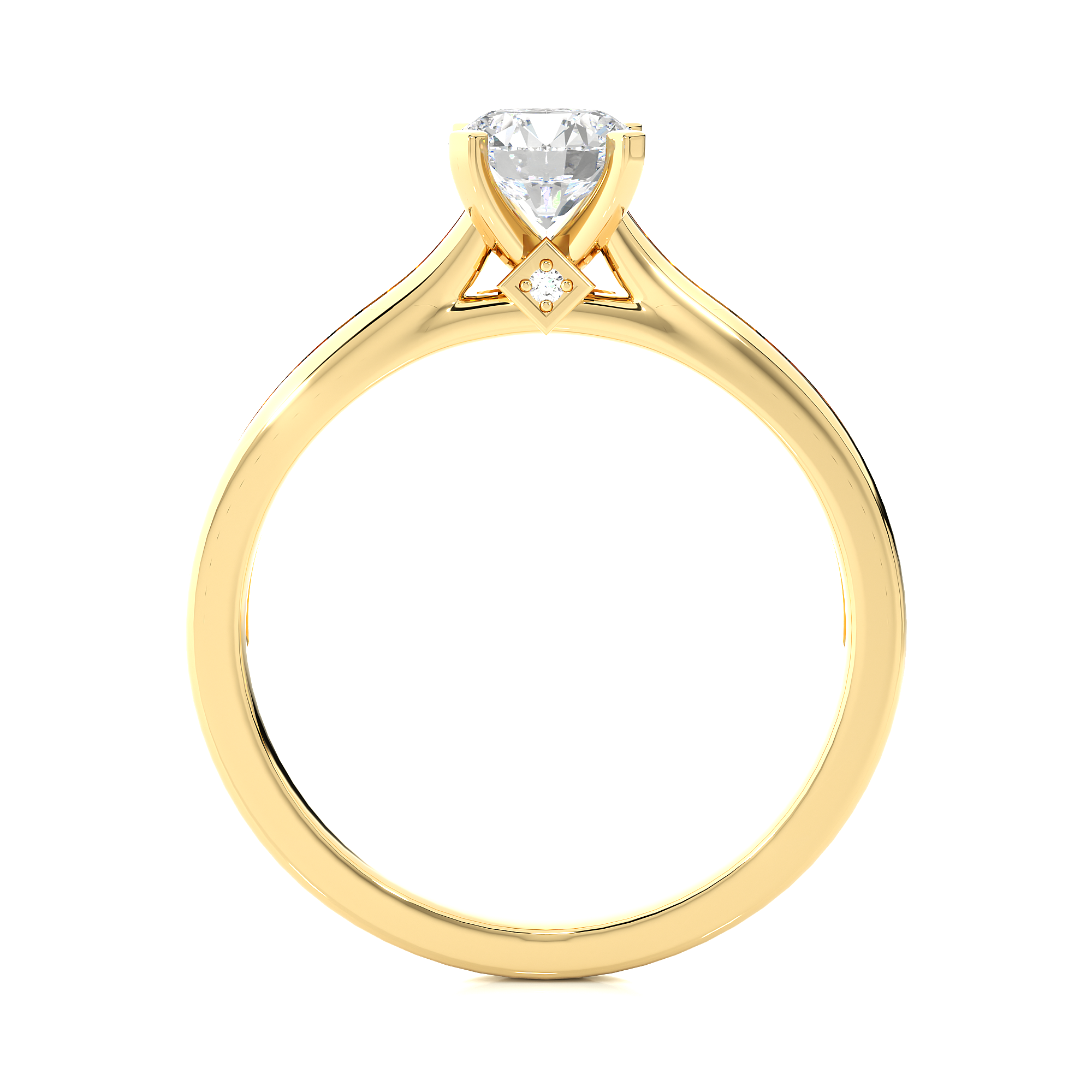 0.75Ct Round Solitaire Diamond Ring in 14Kt Yellow Gold - Blu Diamonds