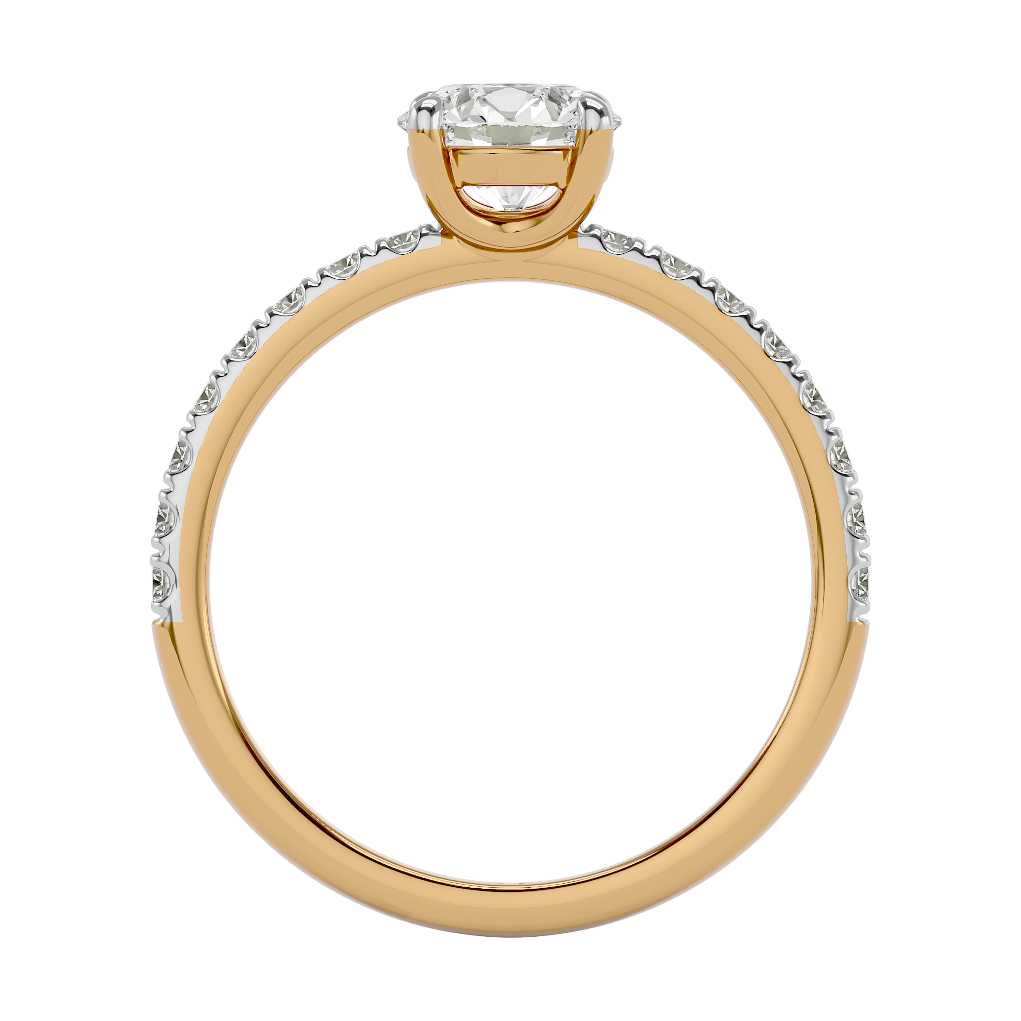 14 Kt Yellow Gold - Solitaire Lab Grown Diamond Ring - Blu Diamonds