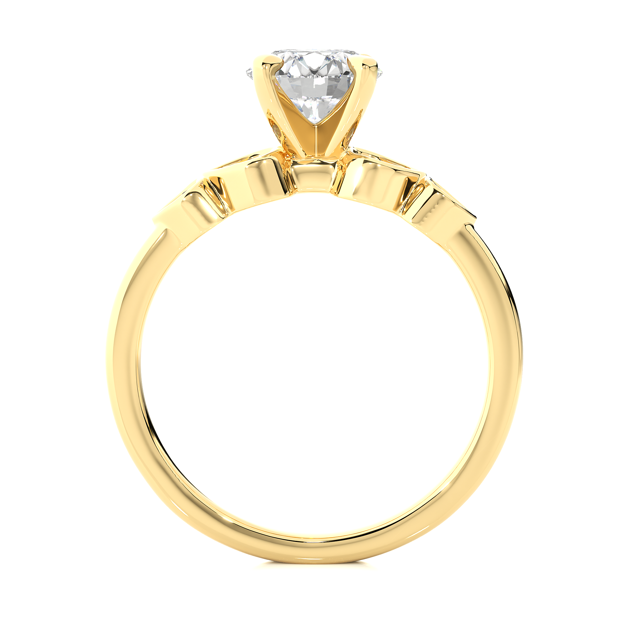1.21 Ct Round Solitaire Diamond Ring in Yellow Gold - Blu Diamonds